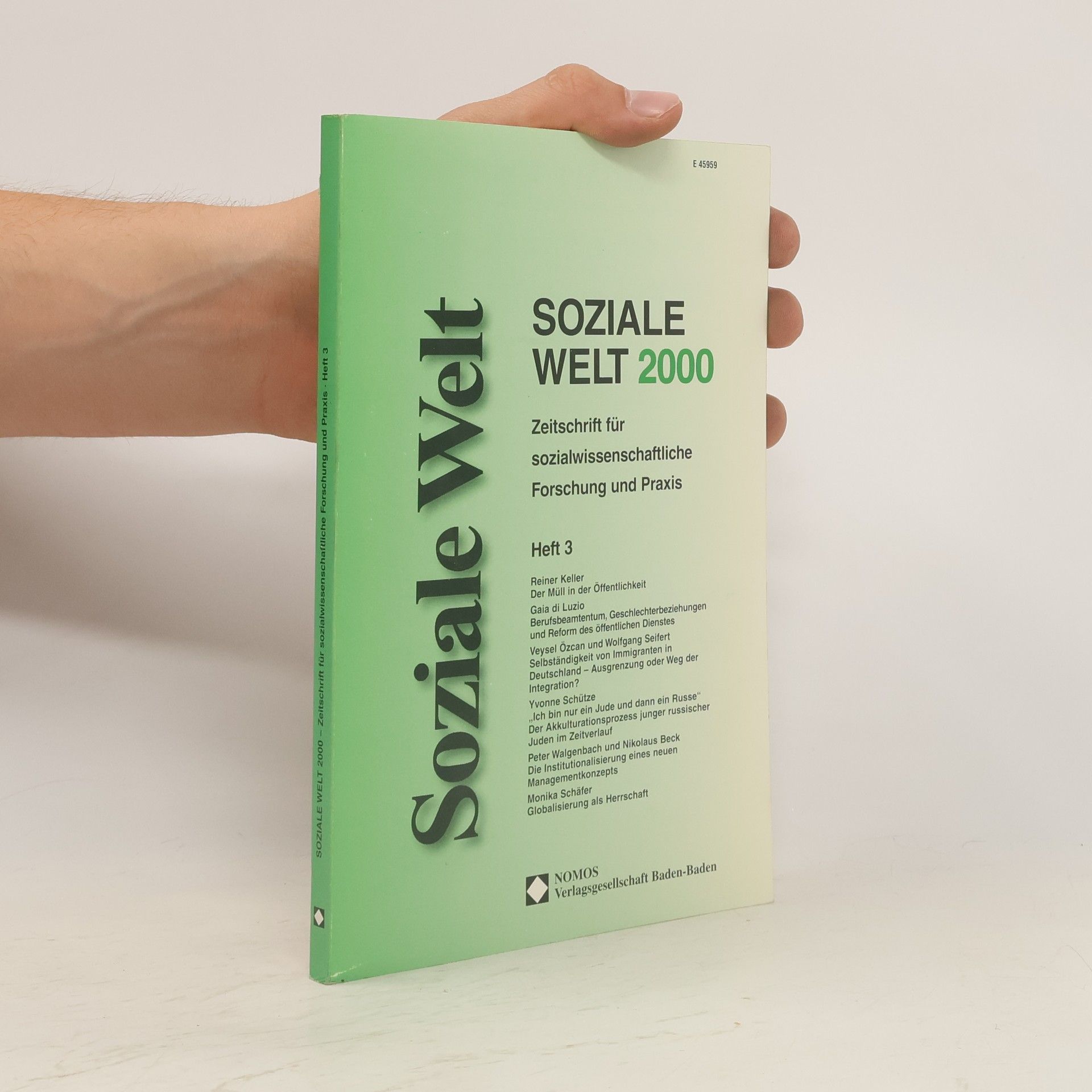 kolektiv Soziale Welt 1999. Heft 3
