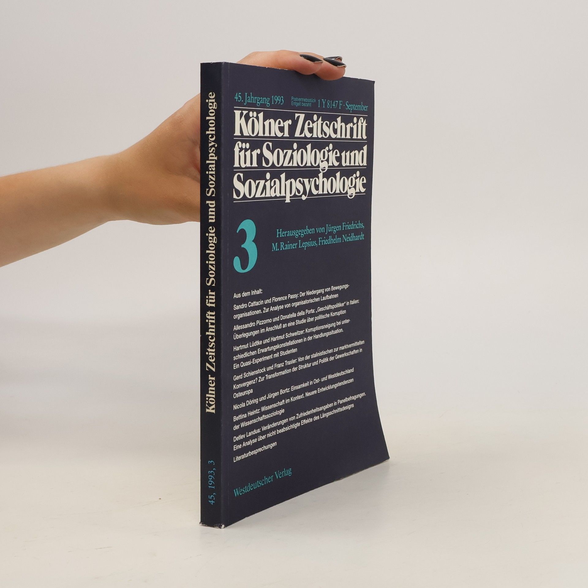 Jürgen Friedrichs Kölner Zeitschrift für Soziologie und Sozialpsychologie 3