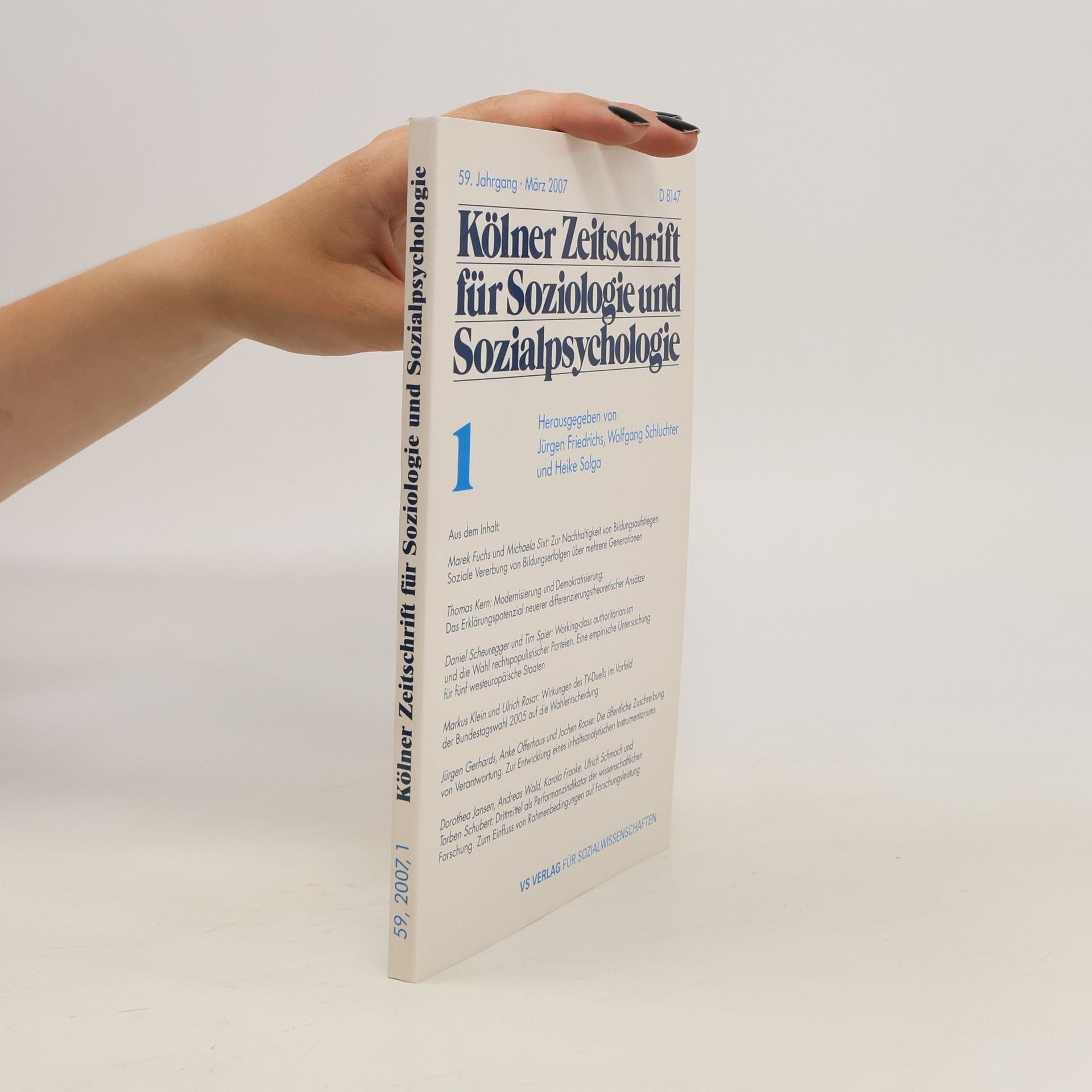 kolektiv  Kölner Zeitschrift für Soziologie und Sozialpsychologie 1