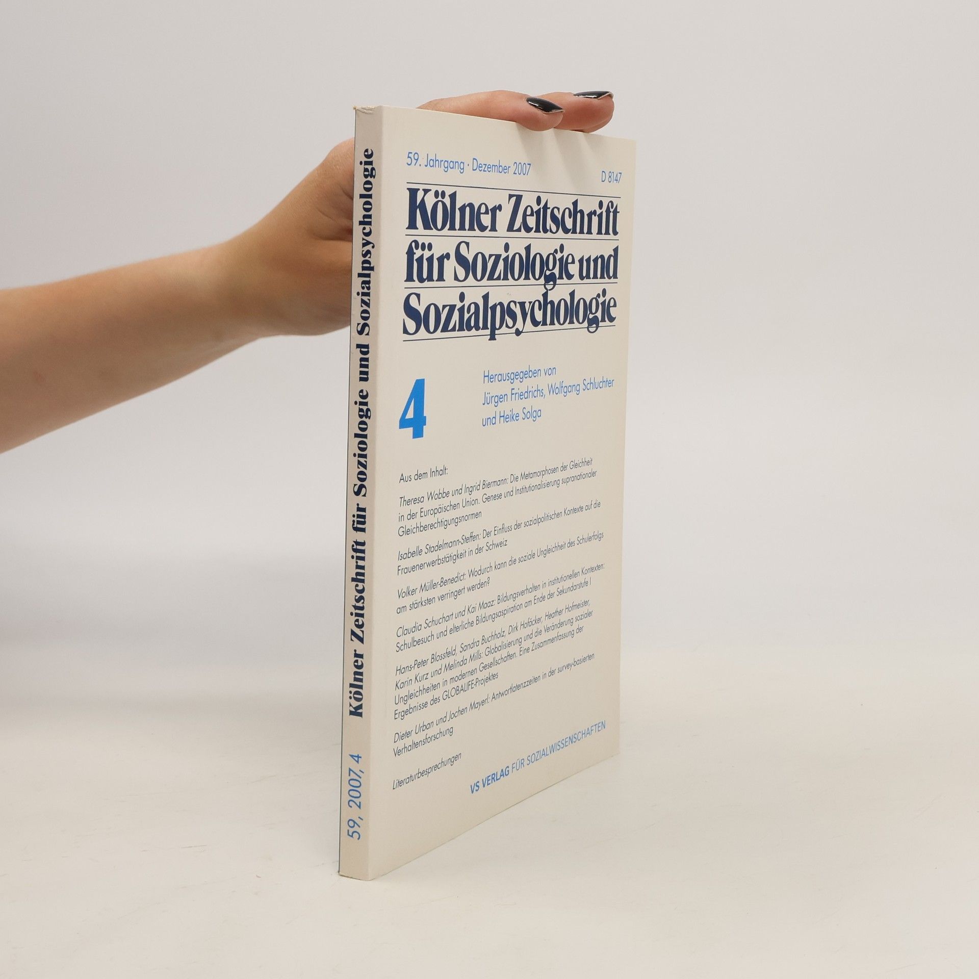 kolektiv Kölner Zeitschrift für Soziologie und Sozialpsychologie 4/2007