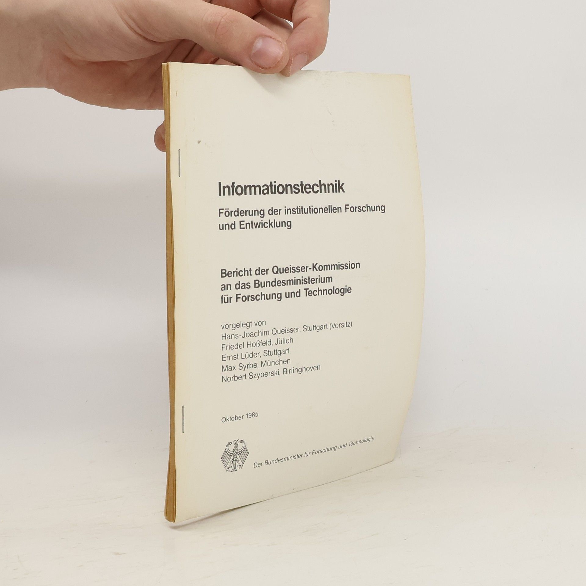 Hans Joachim Queisser Informationstechnik Förderung der institutionellen Forschung und Entwicklung