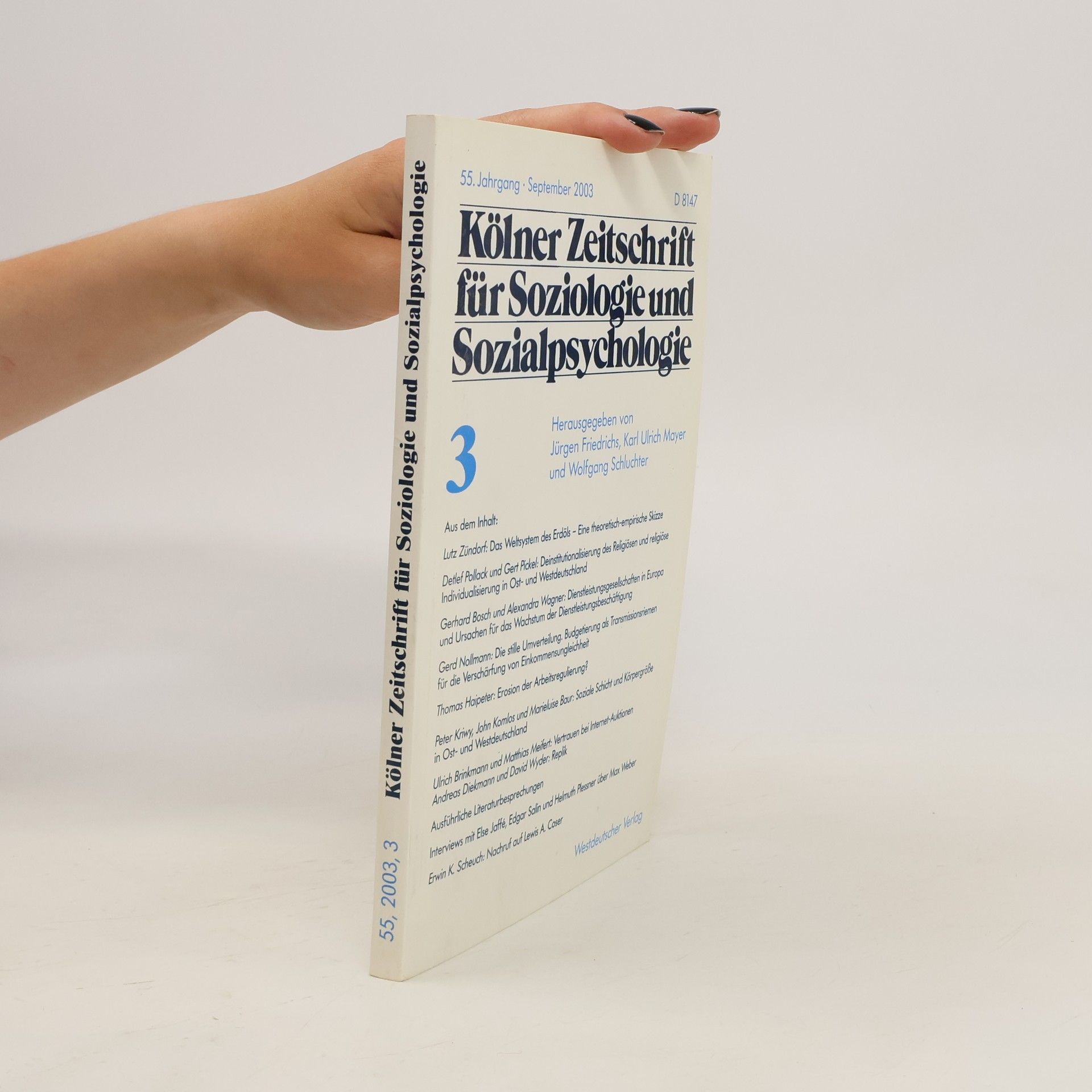 kolektiv Kölner Zeitschrift für Soziologie und Sozialpsychologie 3/2003