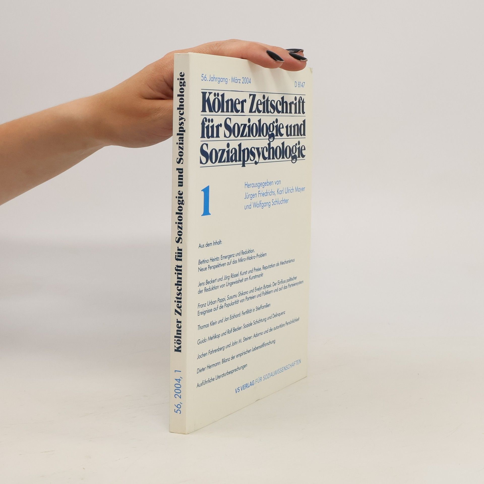 Jürgen Friedrichs Kölner Zeitschrift für Soziologie und Sozialpsychologie 1