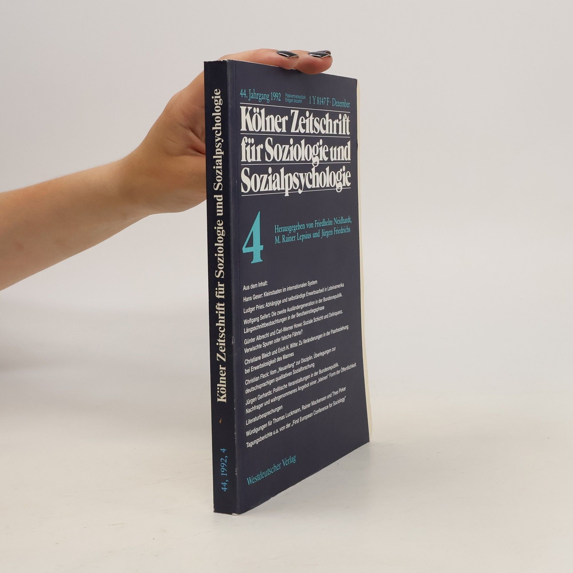 Autorenkollektiv Kölner Zeitschrift für Soziologie und Sozialpsychologie 4