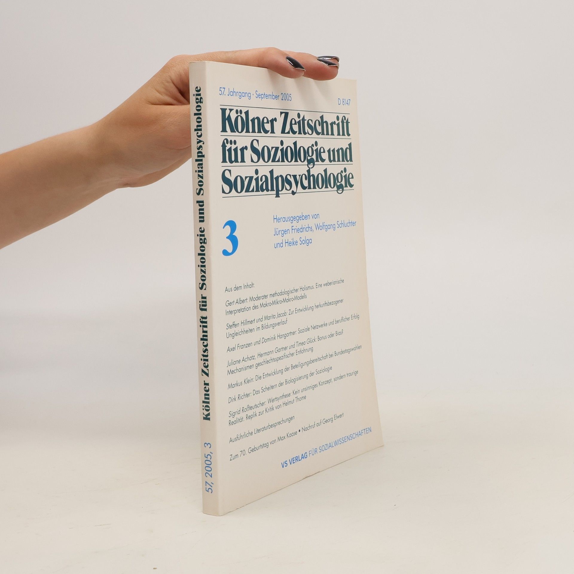 Wolfgang Schluchter Kölner Zeitschrift für Soziologie und Sozialpsychologie 1