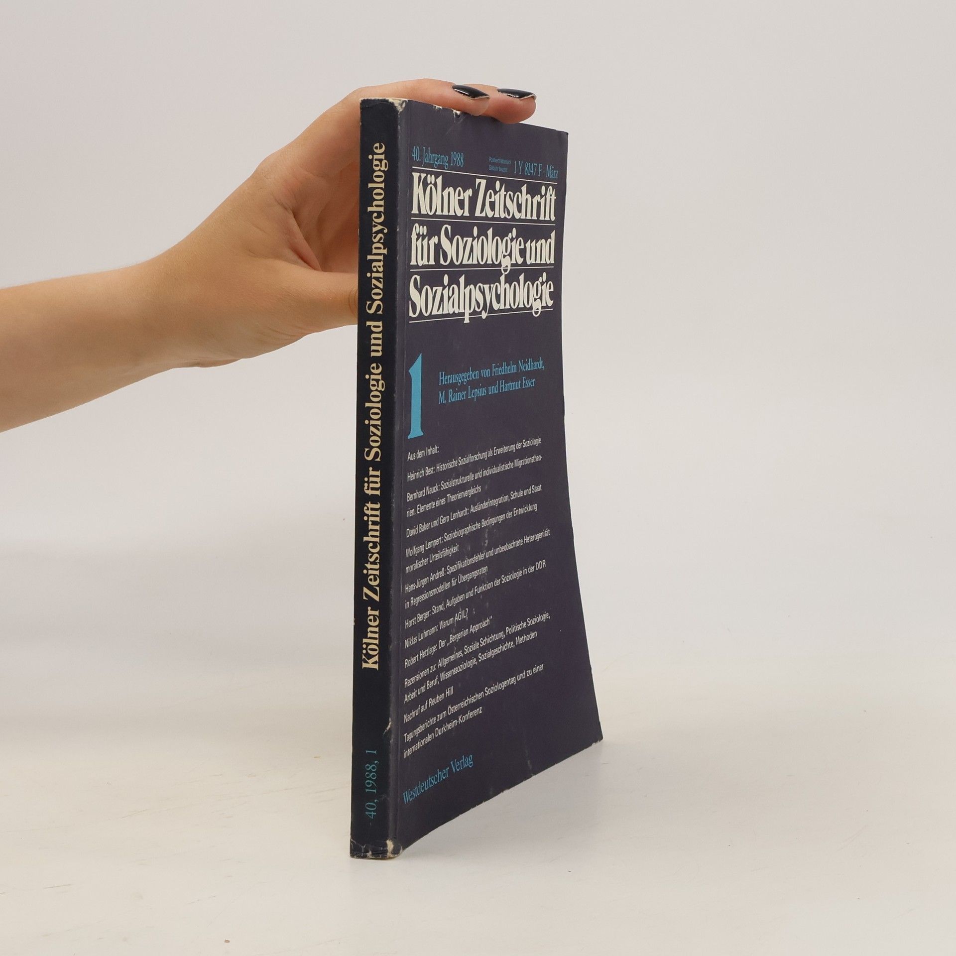 Friedhelm Neidhardt Kölner Zeitschrift für Soziologie und Sozialpsychologie 1