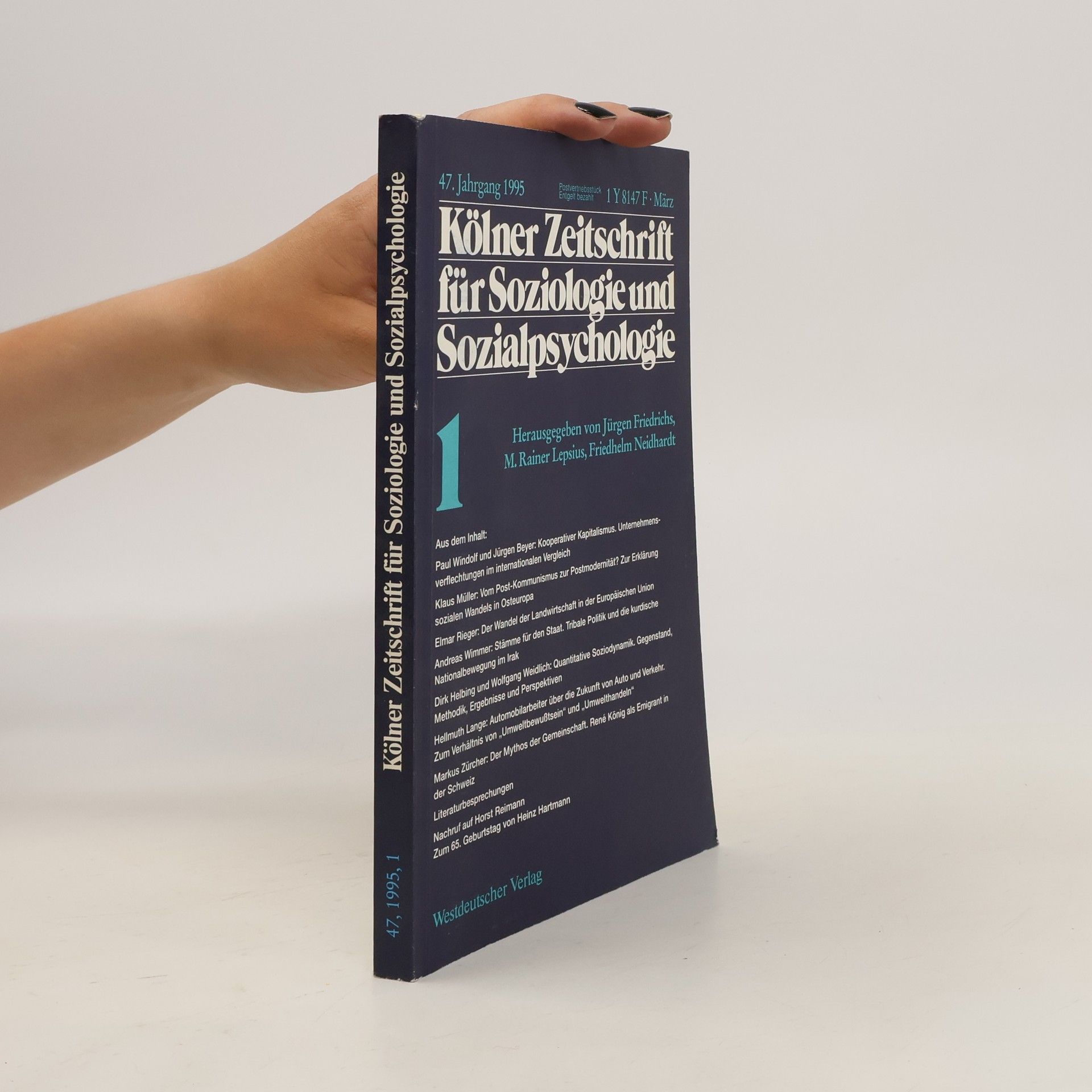 Jürgen Friedrichs Kölner Zeitschrift für Soziologie und Sozialpsychologie 1