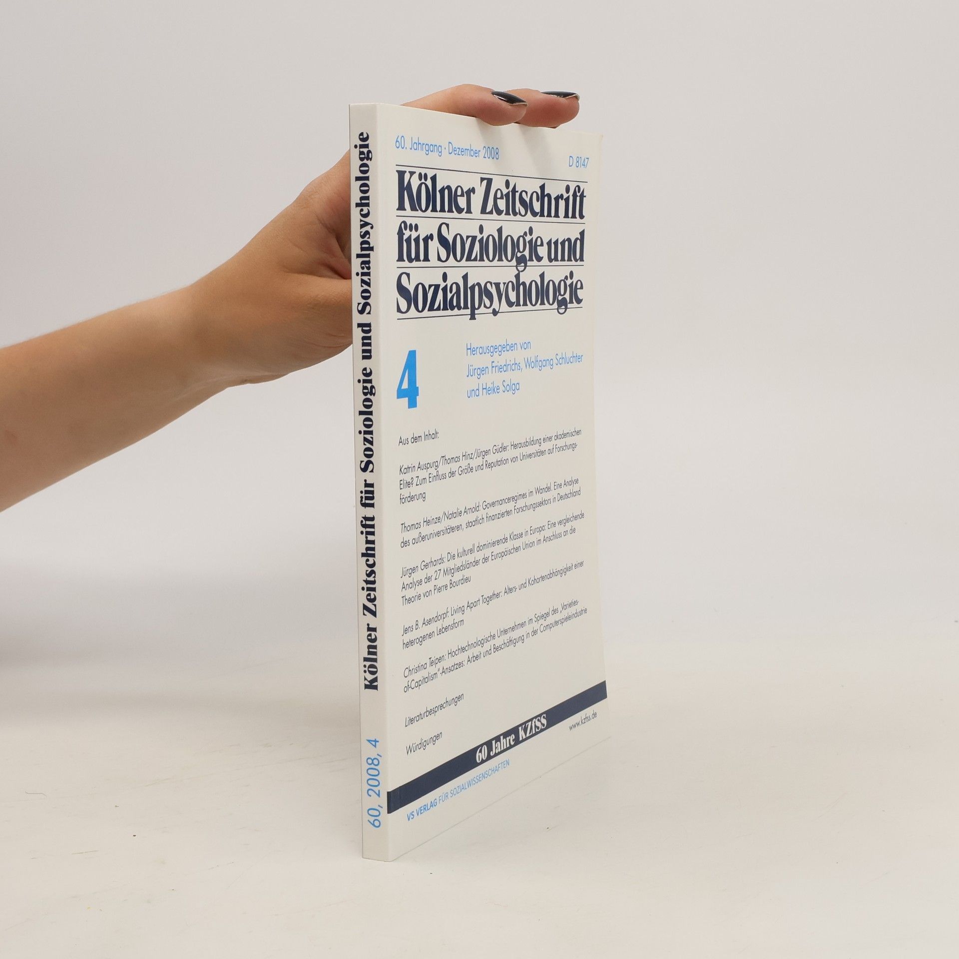 Jürgen Friedrich Kölner Zeitschrift für Soziologie und Sozialpsychologie 4