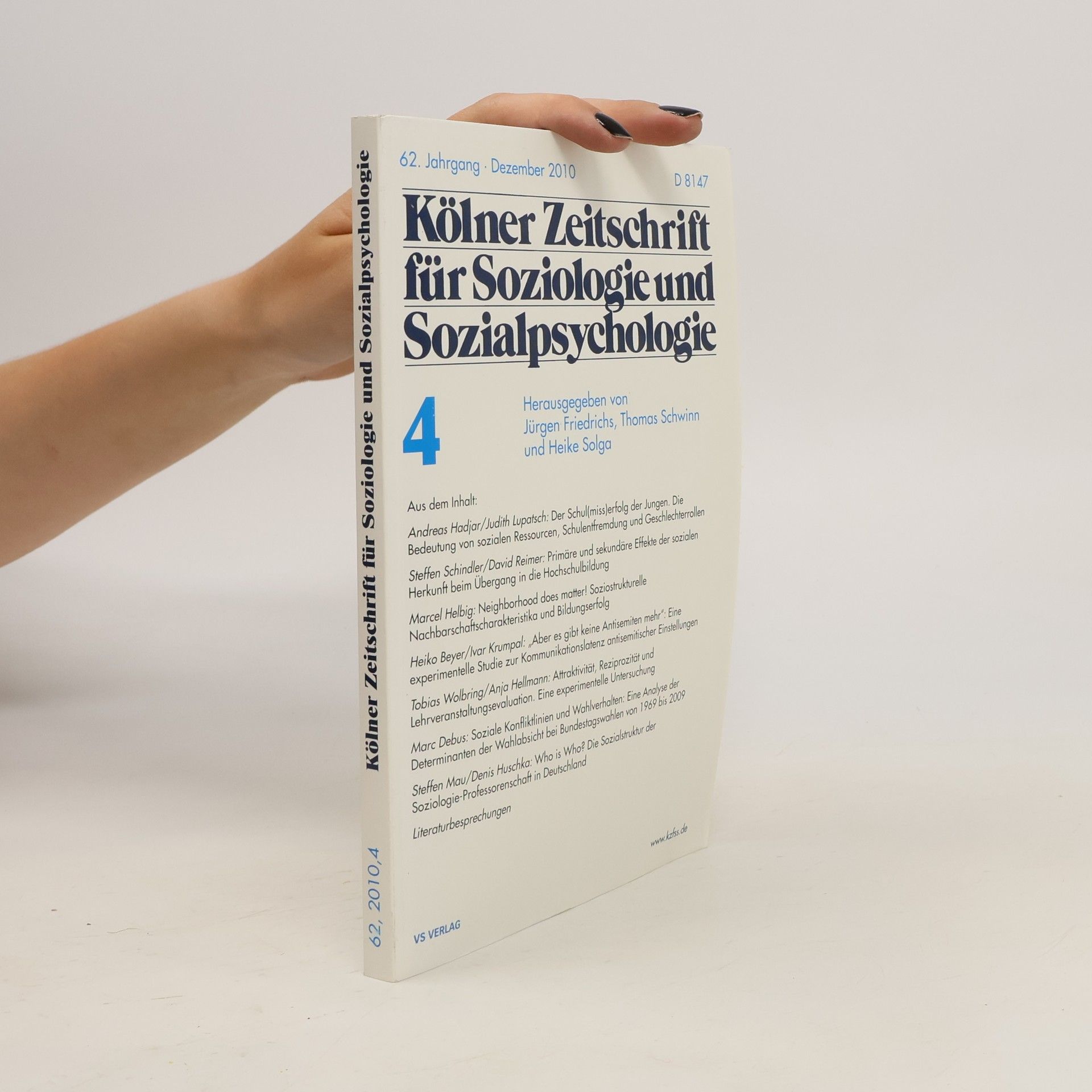 Jürgen Friedrich Kölner Zeitschrift für Soziologie und Sozialpsychologie 4