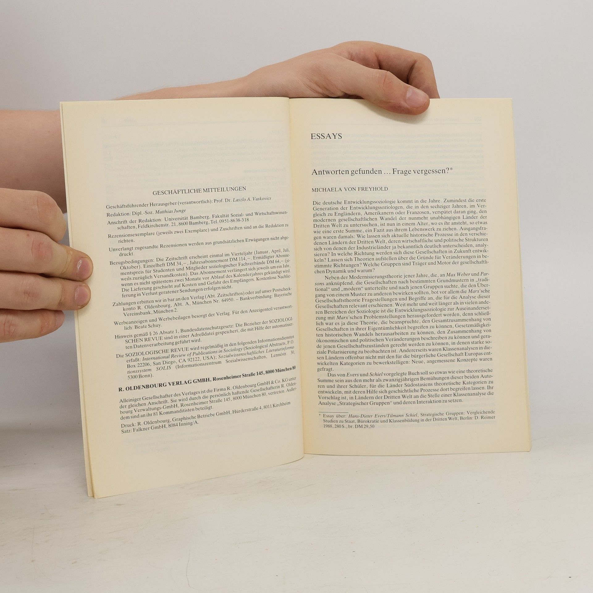 Kolektiv autorů Soziologische Revue 1990/2