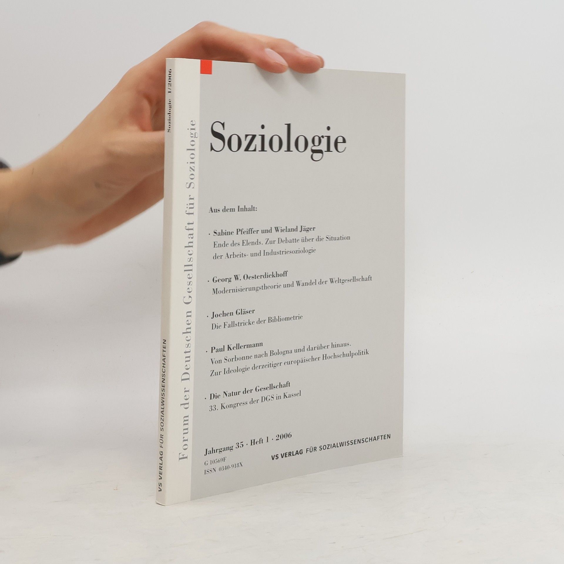 Collectif d'auteurs Soziologie 35. 1/2006
