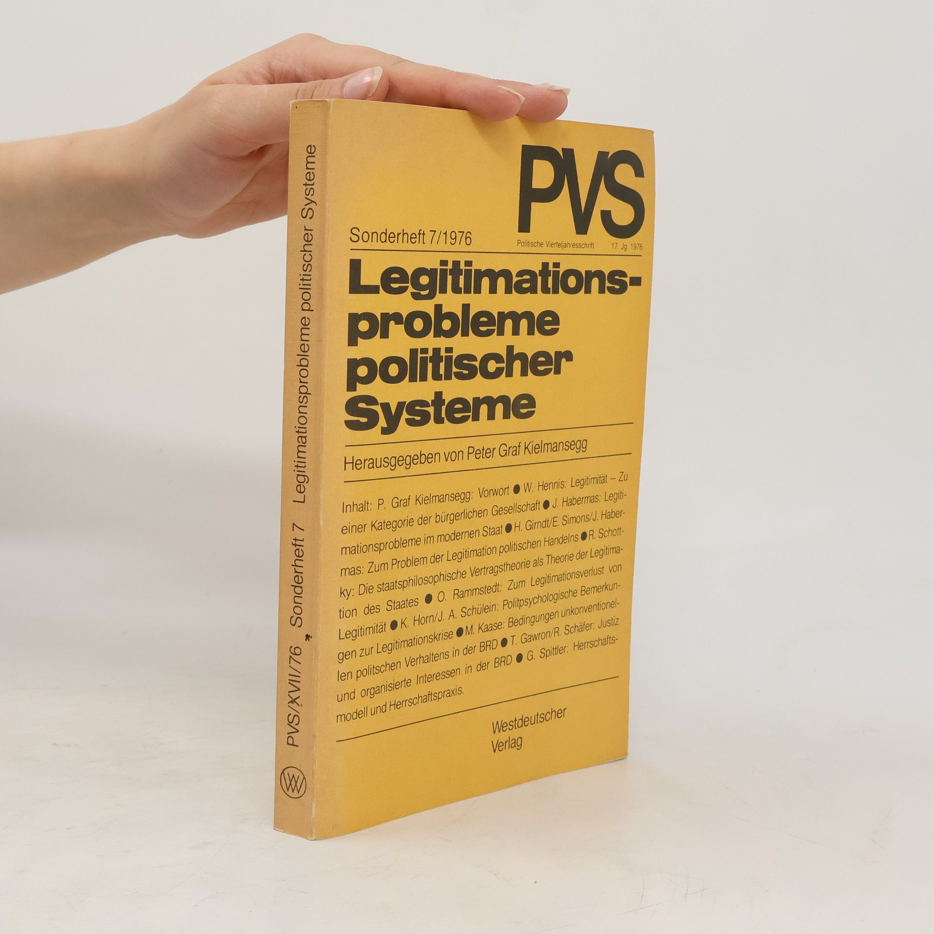 Peter Kielmansegg Legitimationsprobleme politischer Systeme