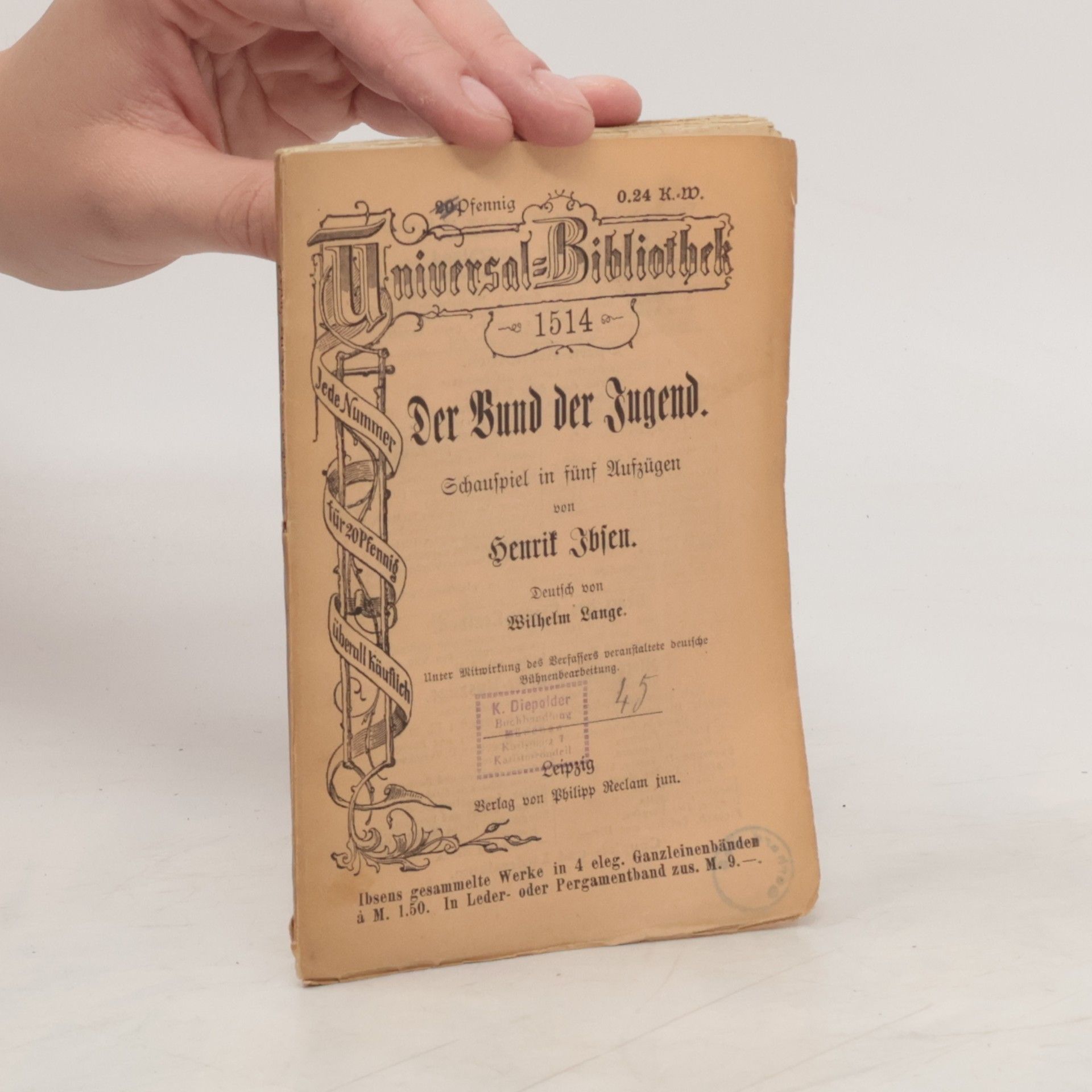 Henrik Ibsen Der Bund der Jugend