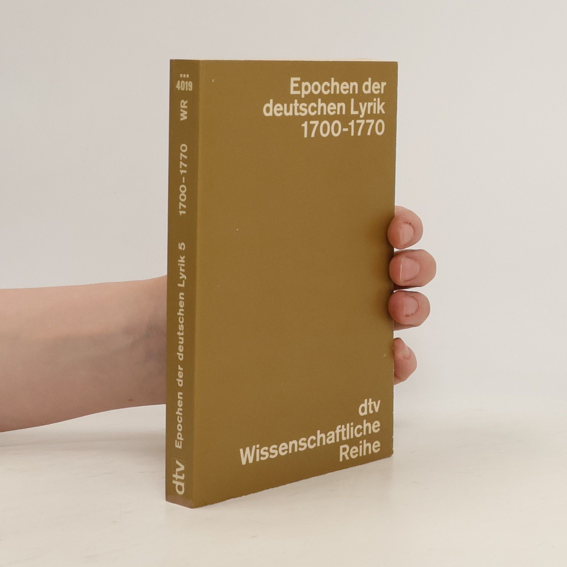 Walther Killy Epochen der deutschen Lyrik 5. 1700 - 1770