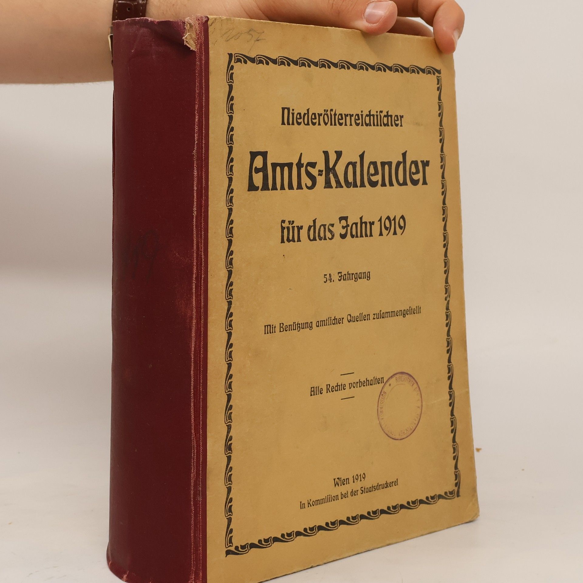 kolektiv Niederösterreichischer Amts-Kalender für das Jahr 1919