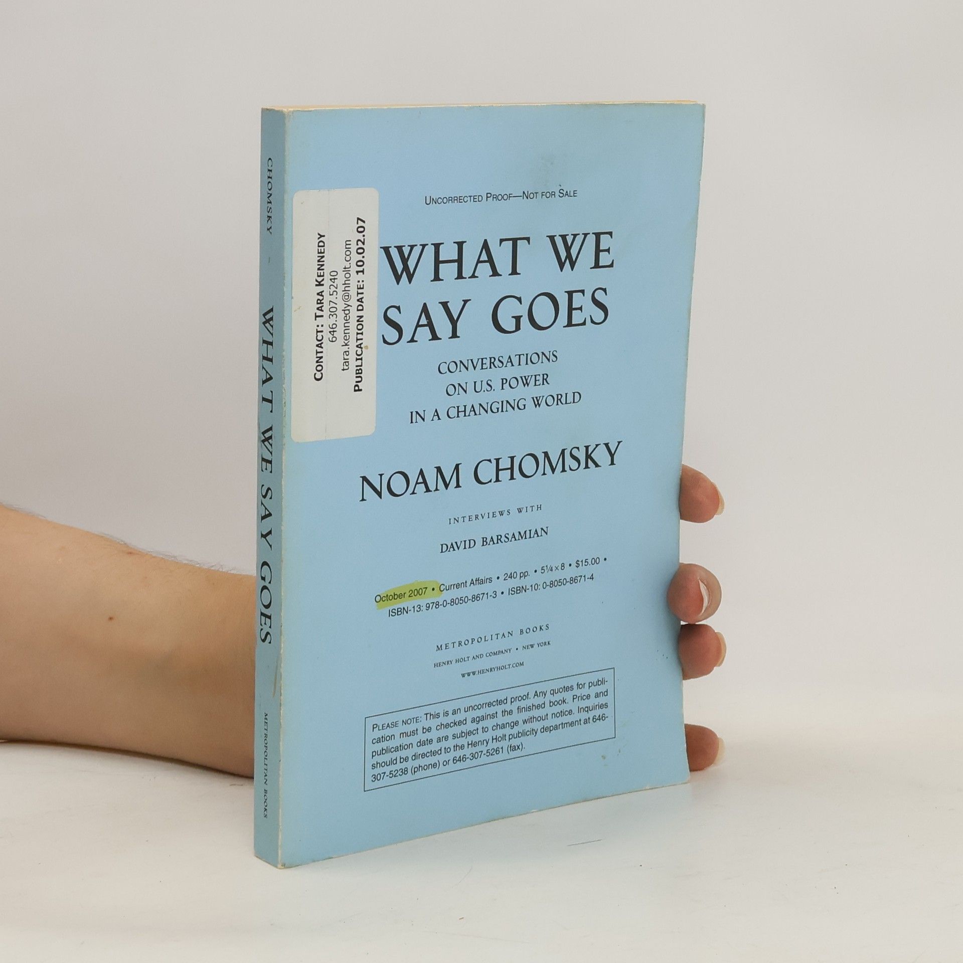 Noam Chomsky What We Say Goes