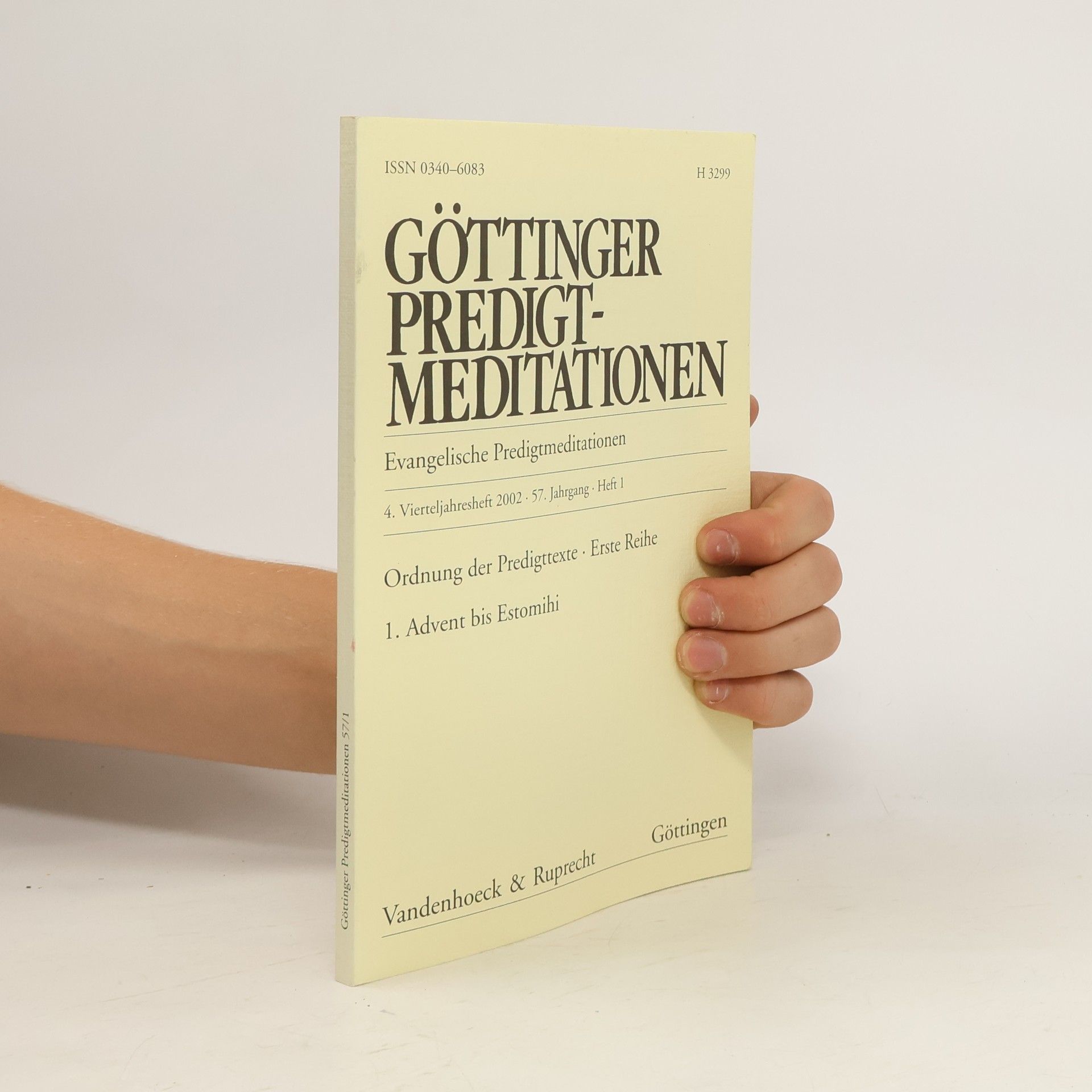 Autorenkollektiv Göttinger predigtmeditationen 2002. 57. Jahrgang. Heft 1