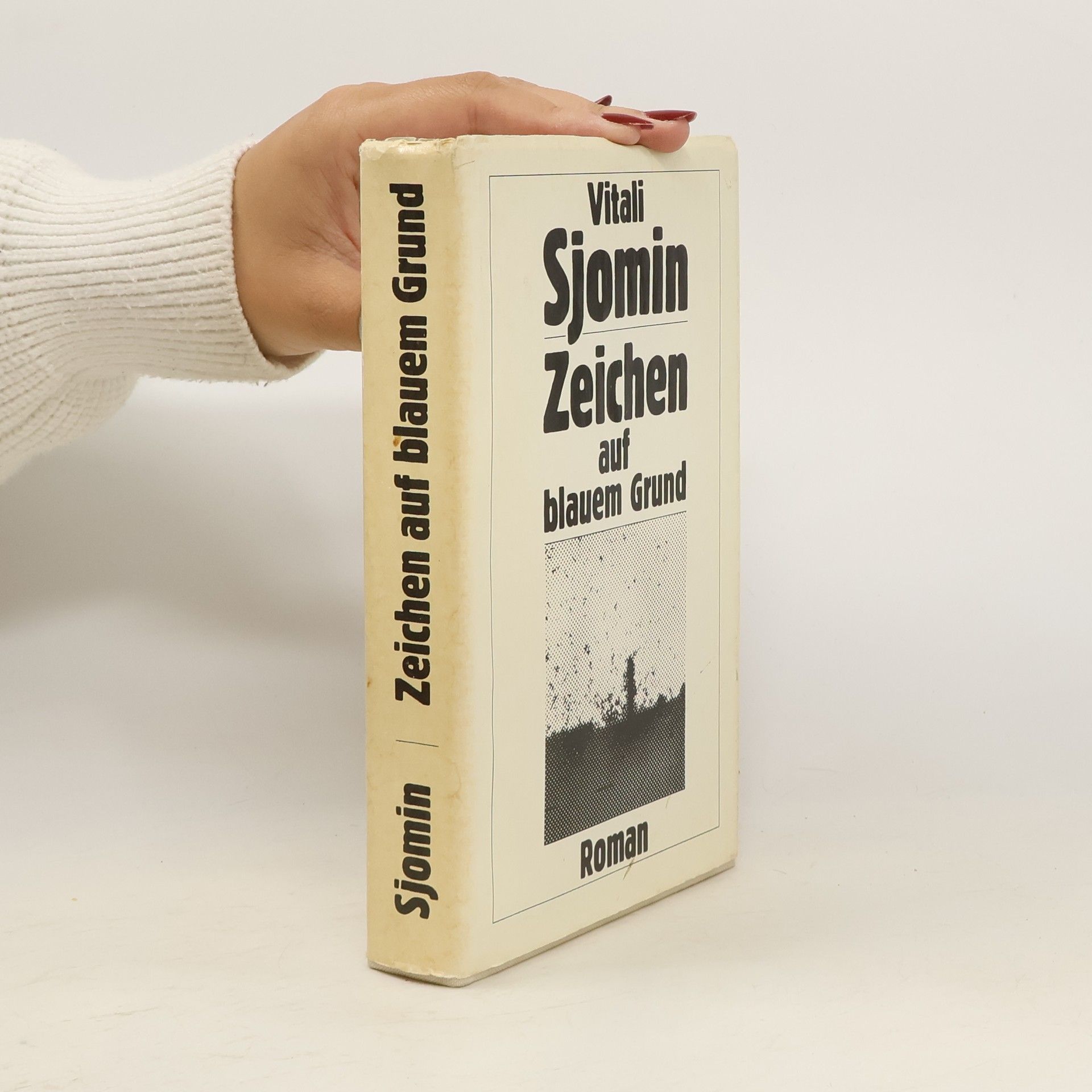 Vitali Sjomin Zeichen auf blauem Grund