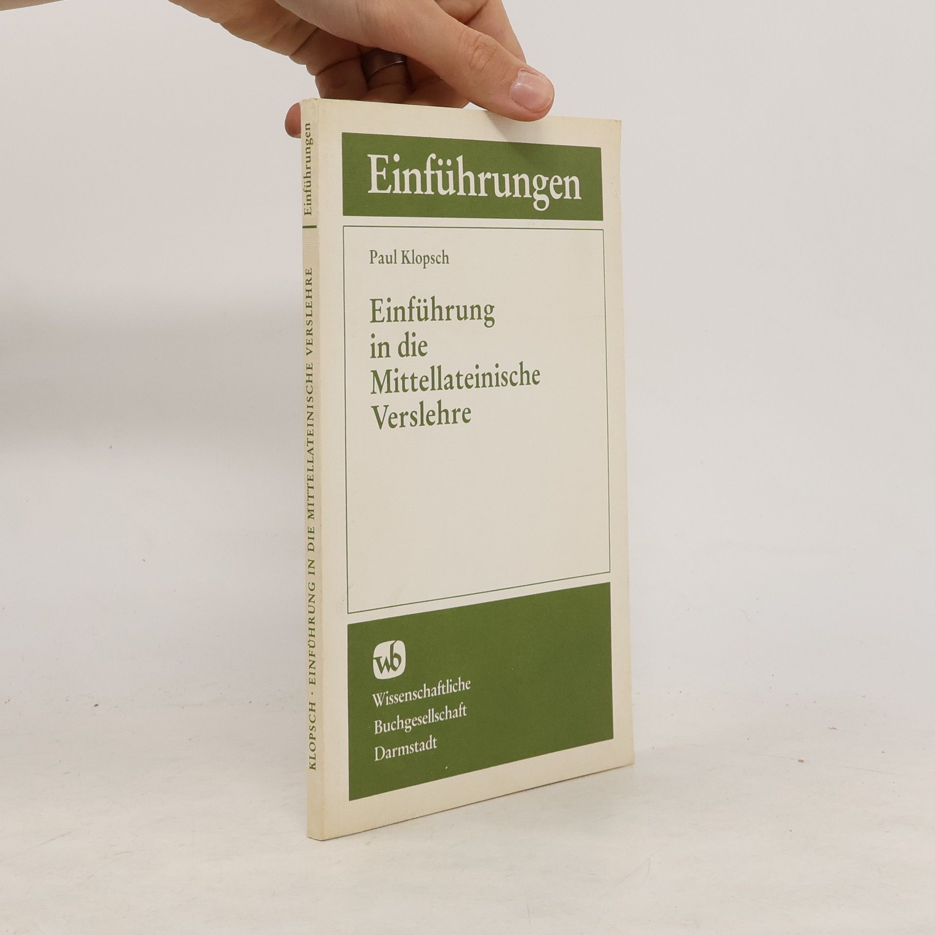 Paul Klopsch Einführung in die mittellateinische Verslehre