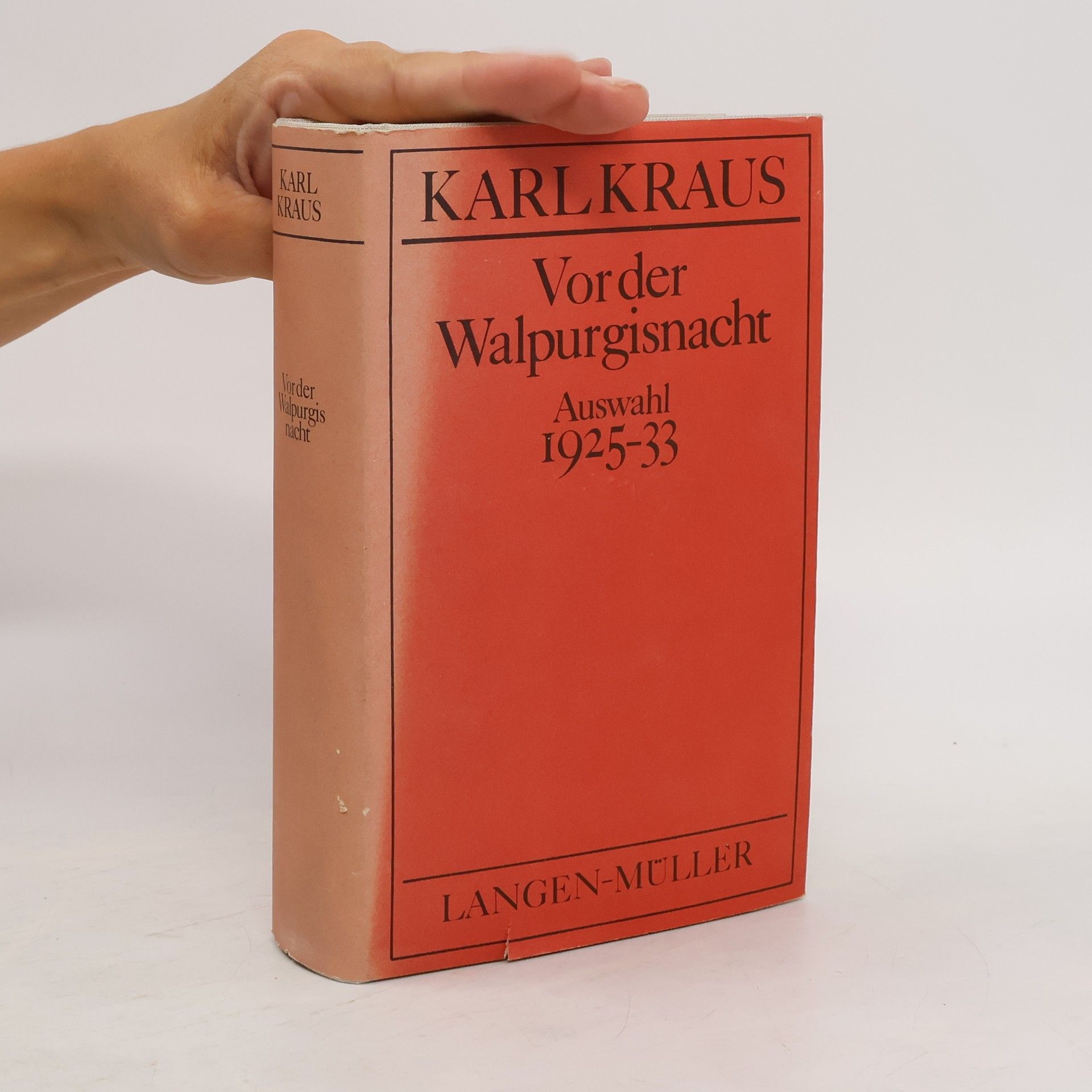 Karl Kraus Vorder Walpurgisnacht Auswahl 1925-33