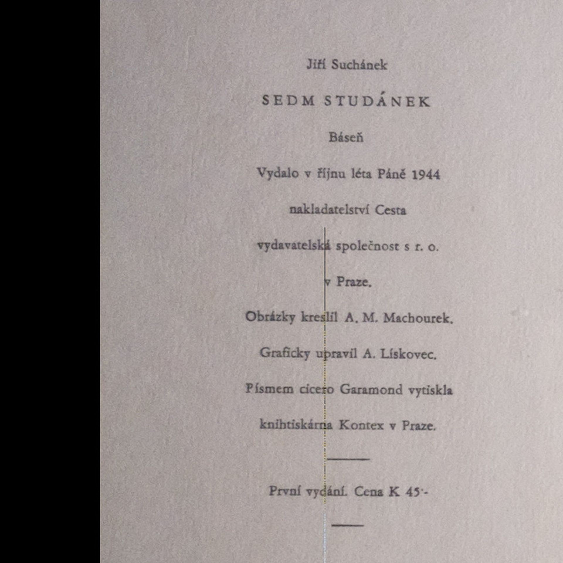 Jiří Suchánek Sedm studánek. Báseň