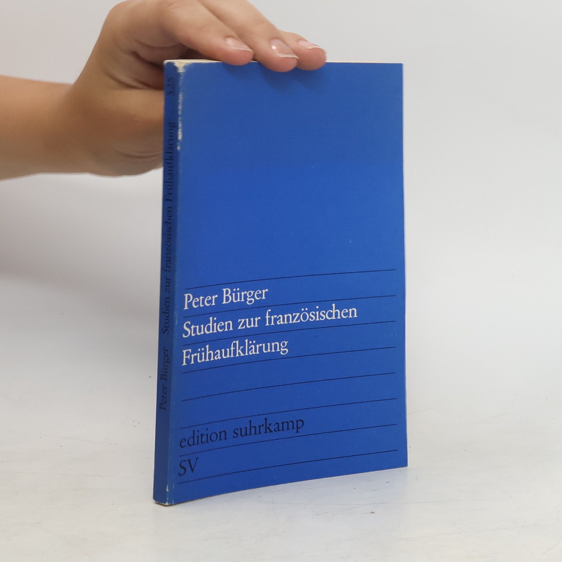 Peter Bürger Studien zur französischen Frühaufklärung