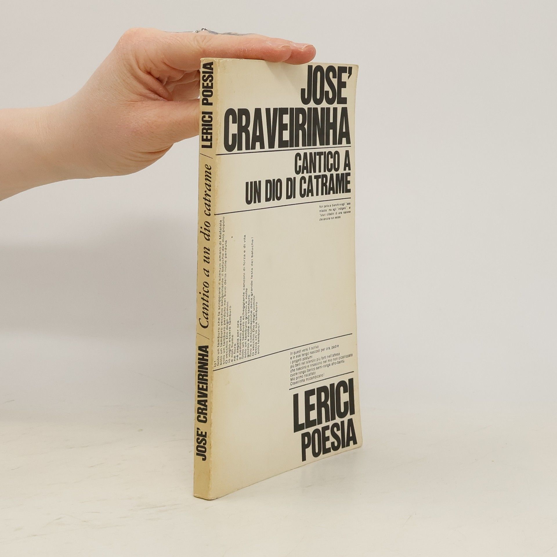 José Craveirinha Cantico a un dio di catrame