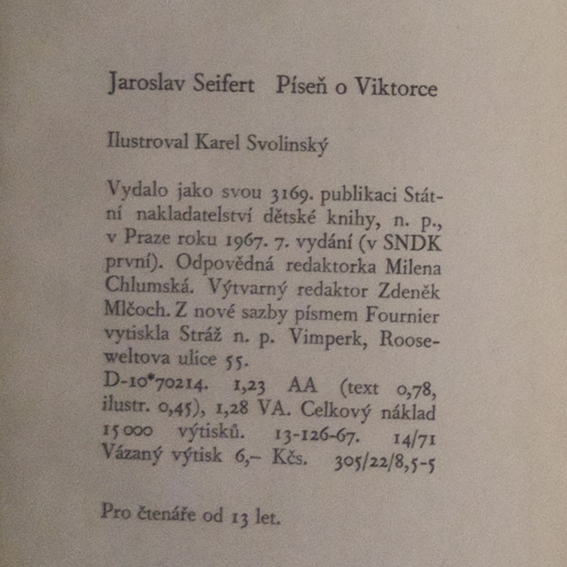 Karel Svolinský Píseň o Viktorce