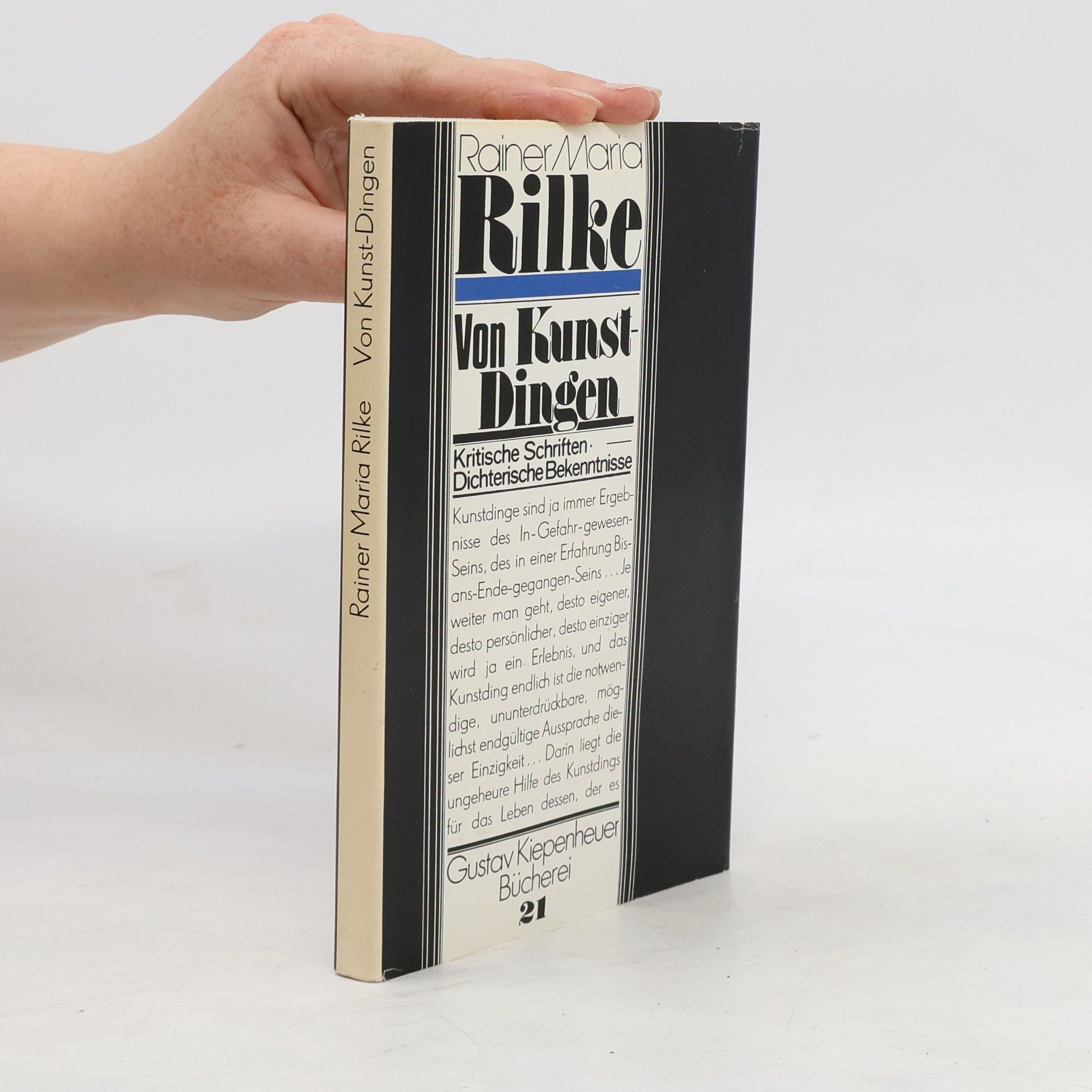 Rainer Maria Rilke Von Kunst-Dingen