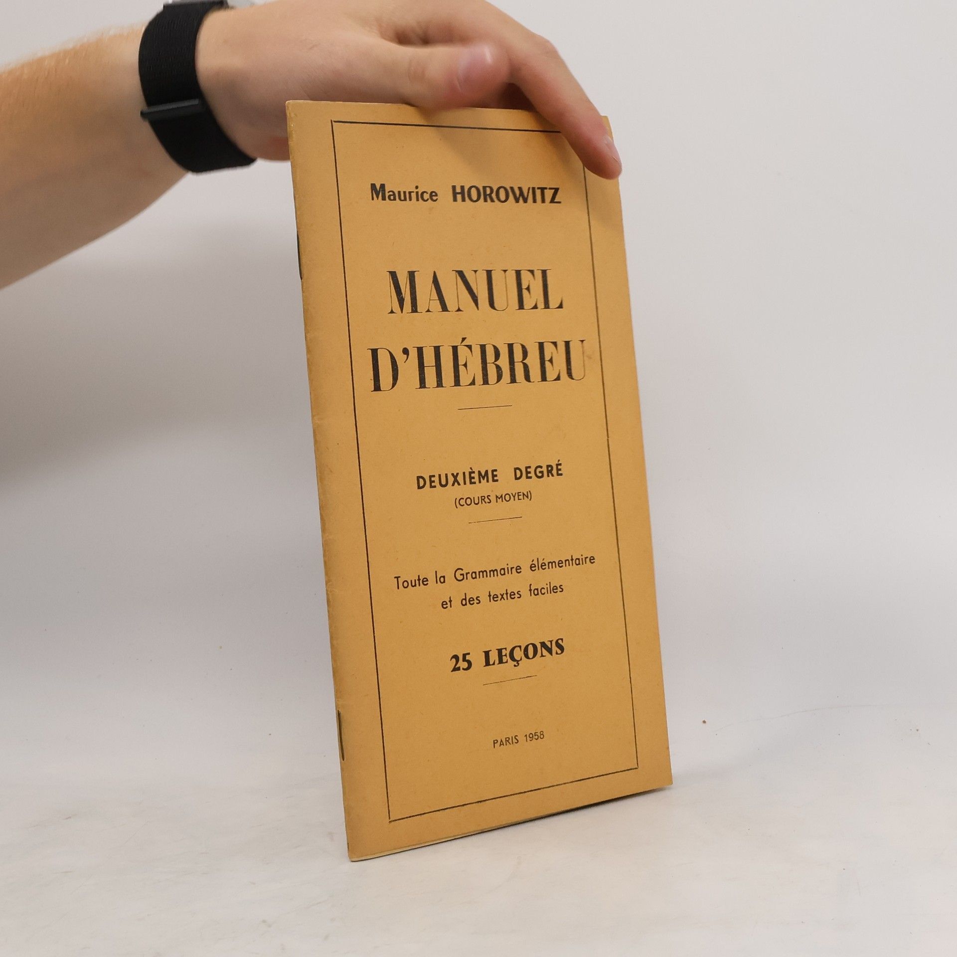 Maurice Horowitz Manuel D'Hébreu