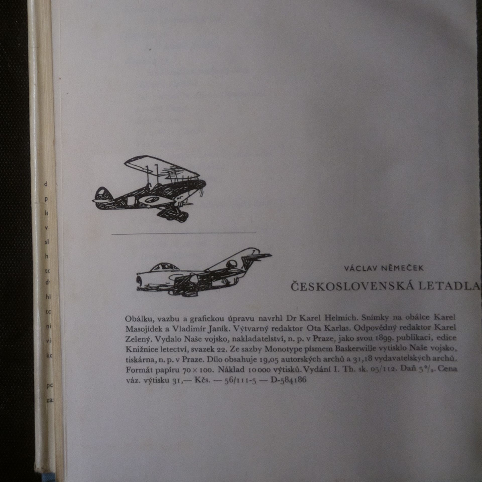 Václav Němeček Československá letadla
