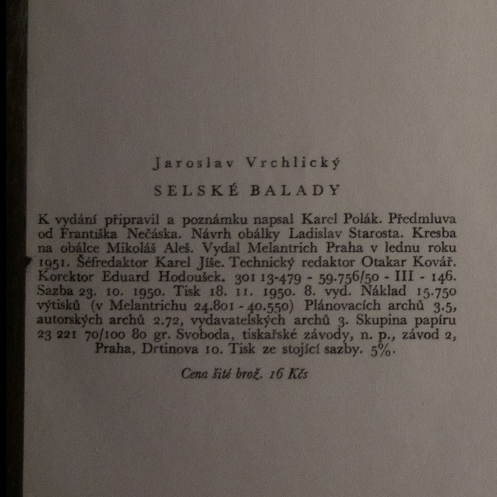 Jaroslav Vrchlický Selské balady