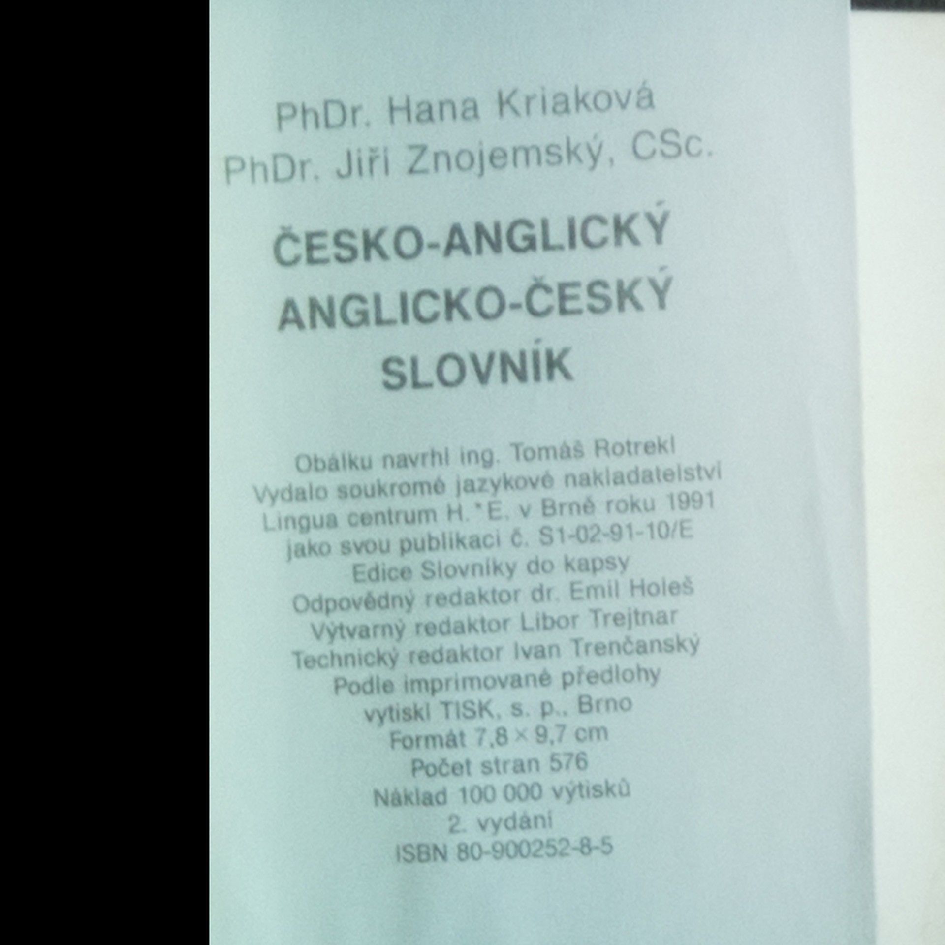 Hana Kriaková Slovník do kapsy česko-anglický anglicko-český