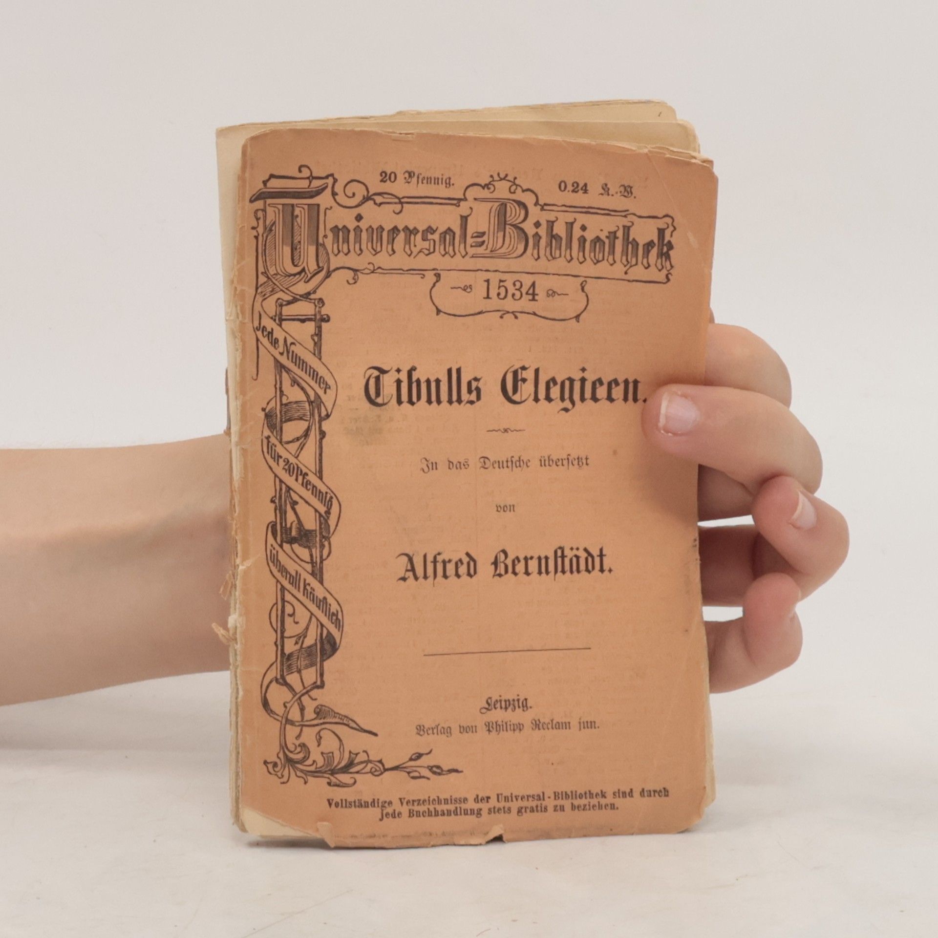 Alfred Bernstädt Tibulls Elegieen