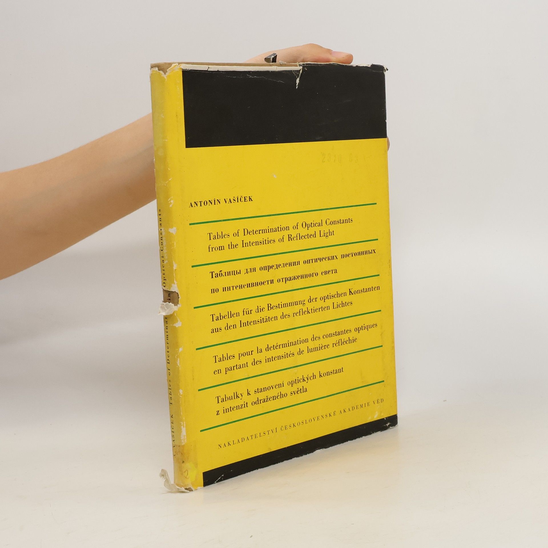 Tabulky k stanovení optických konstant z intensit odraženého světla