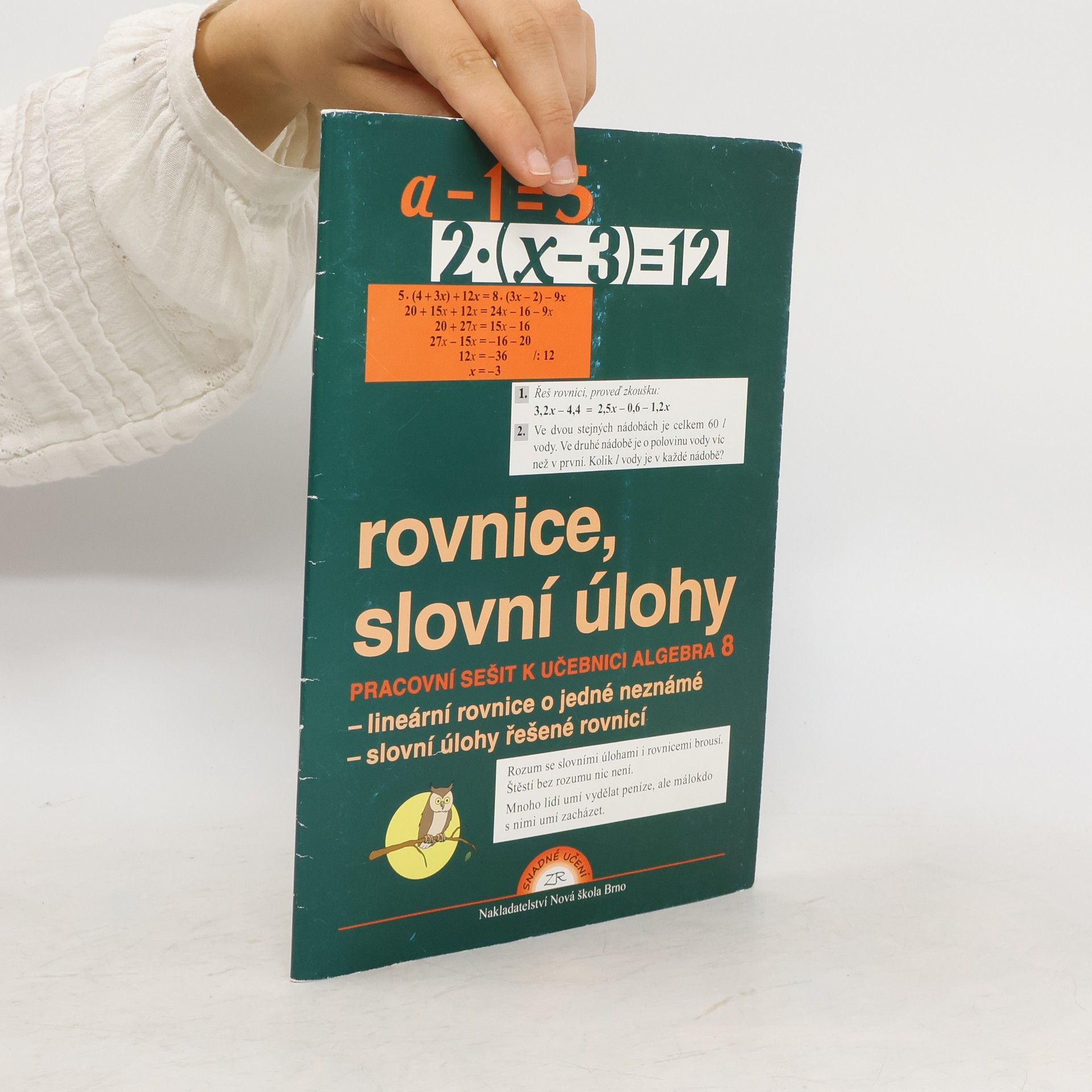 Autorenkollektiv Algebra 8, Rovnice a slovní úlohy – pracovní sešit