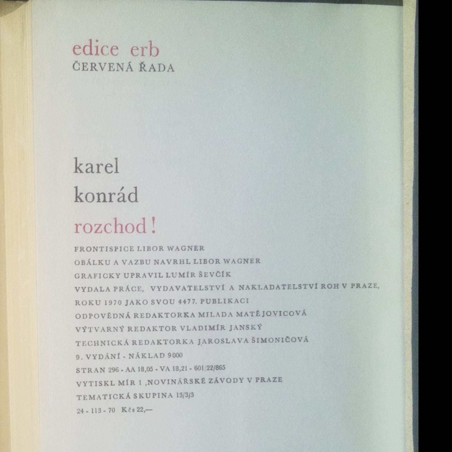 Karel Konrád Rozchod!