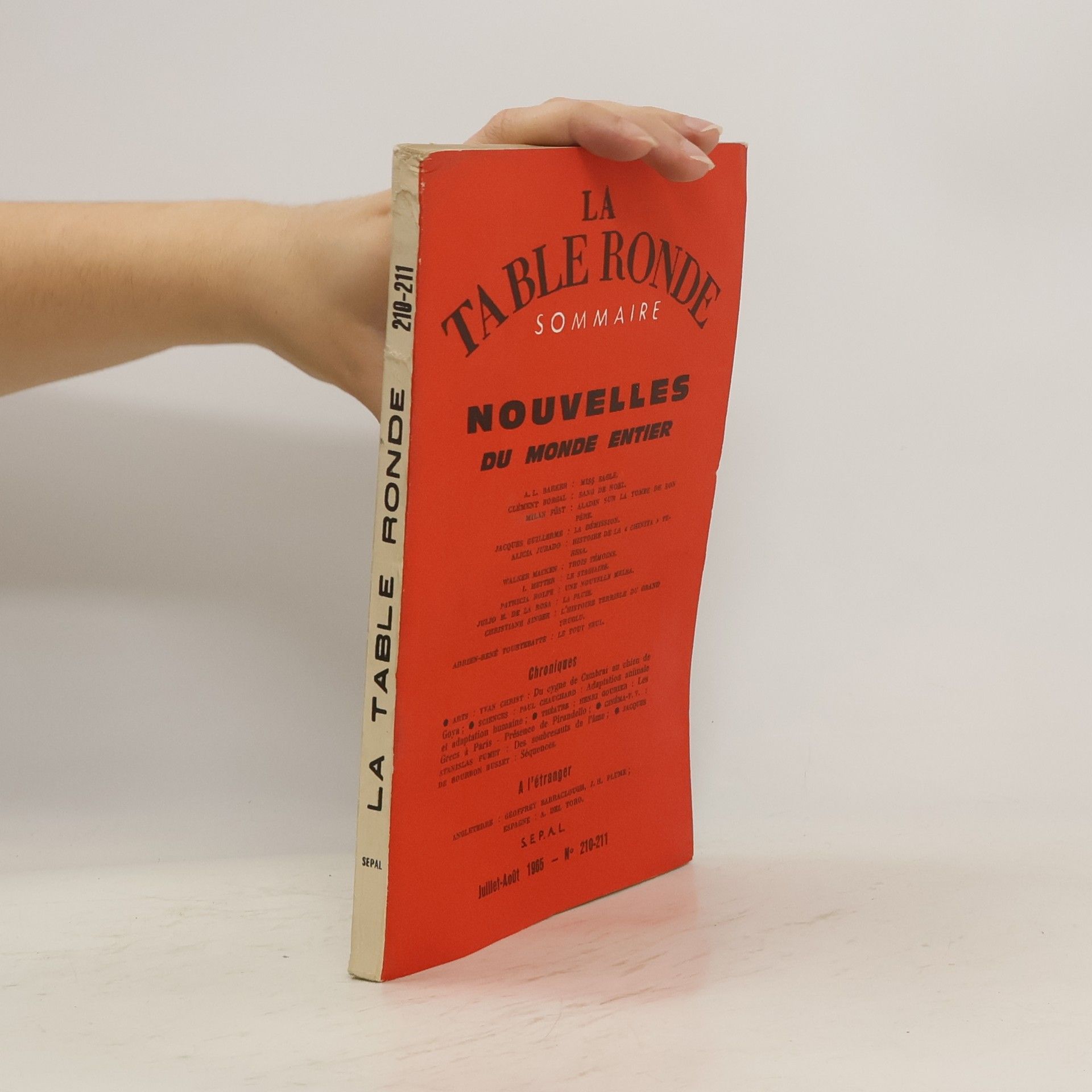 Collectif d'auteurs La Table Ronde 215. Sommaire