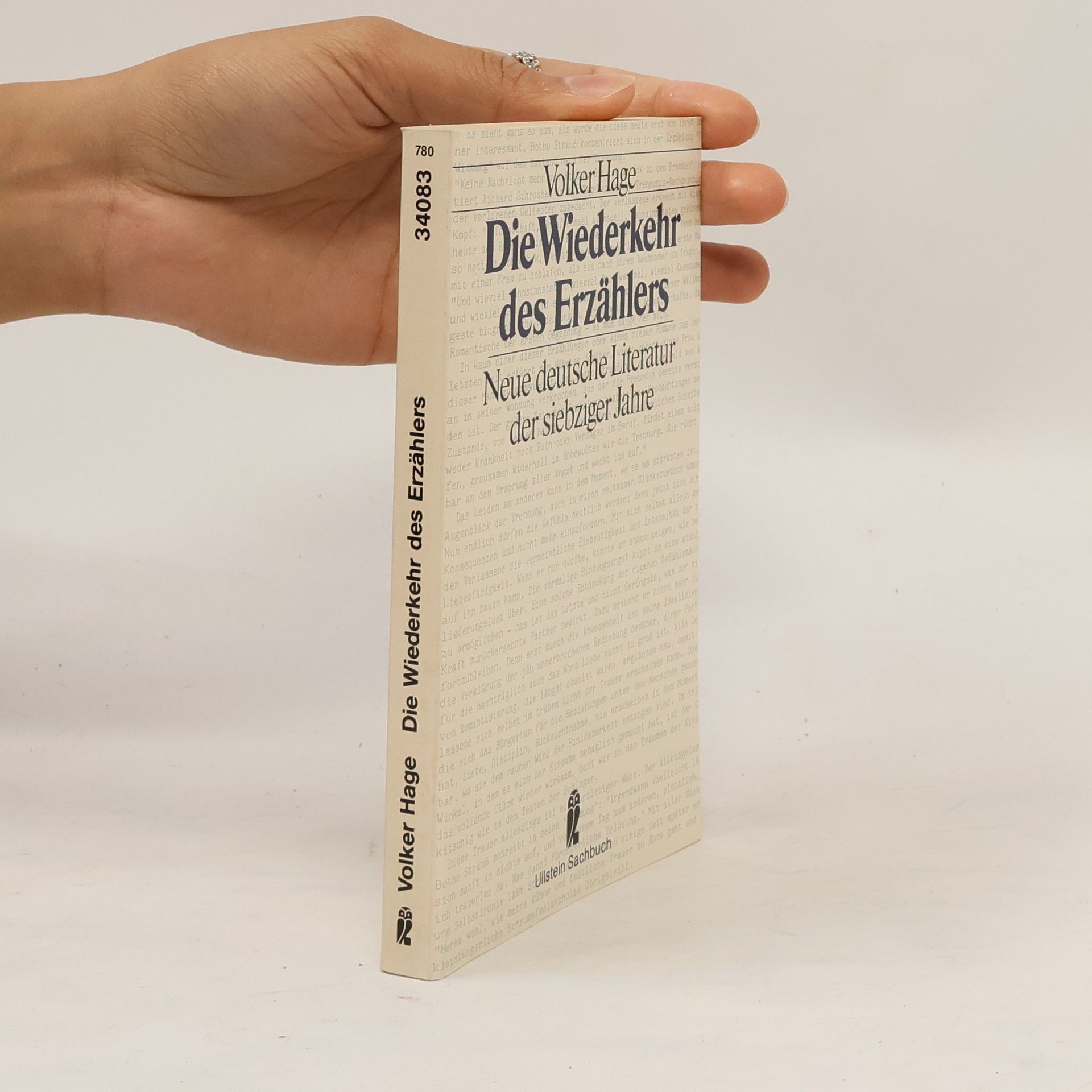 Volker Hage Die Wiederkehr des Erzählers