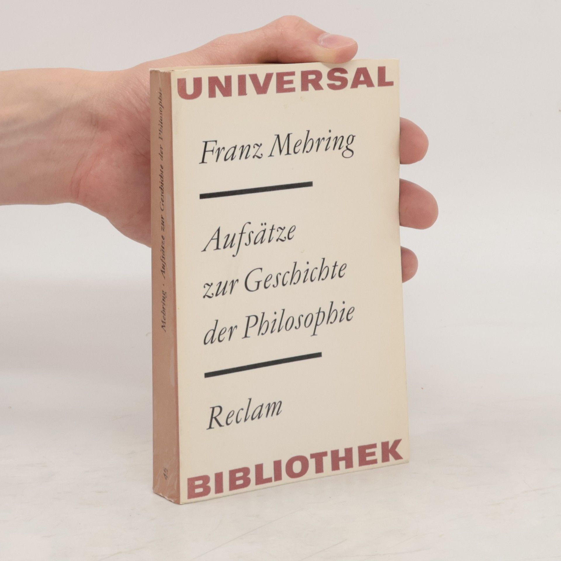 Franz Mehring Aufsätze zur Geschichte der Philosophie