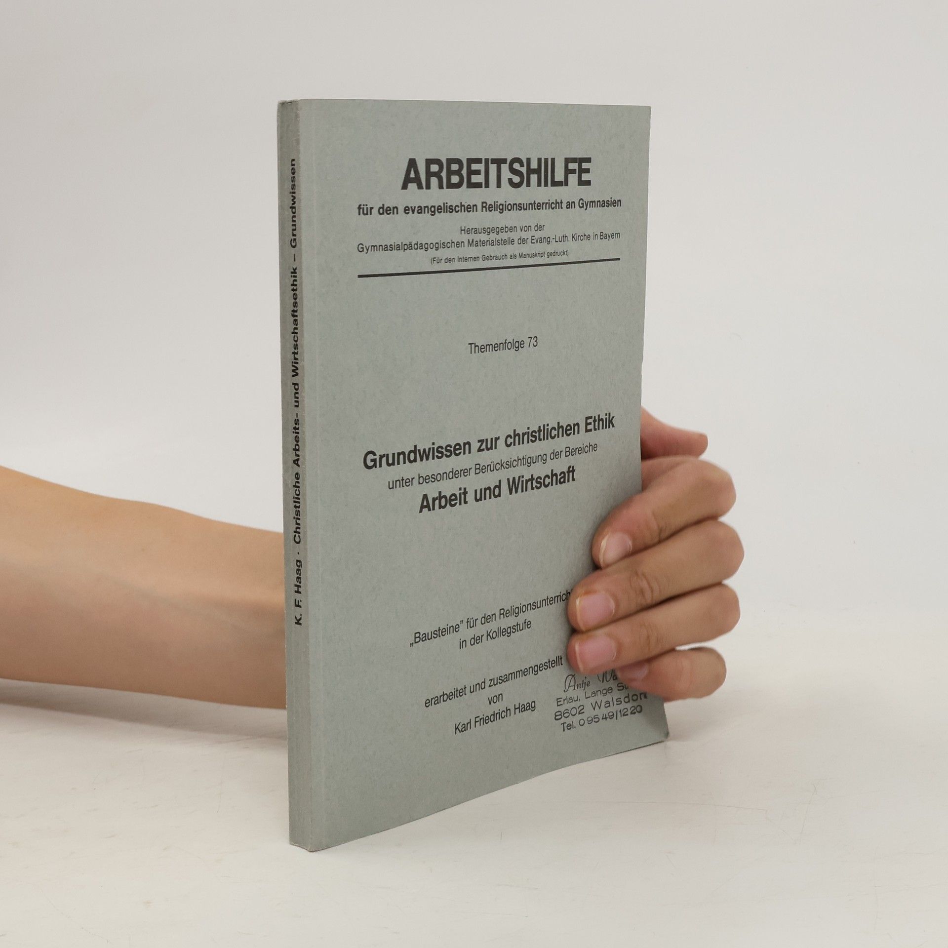 Christliche Arbeits - und Wirtschatsethik - Grundwissen