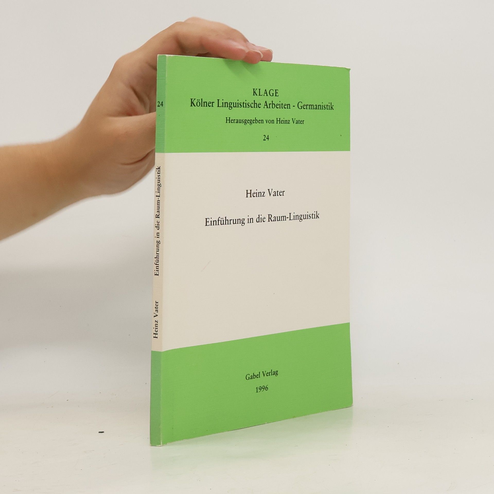 Heinz Vater Einführung in die Raum-Linguistik