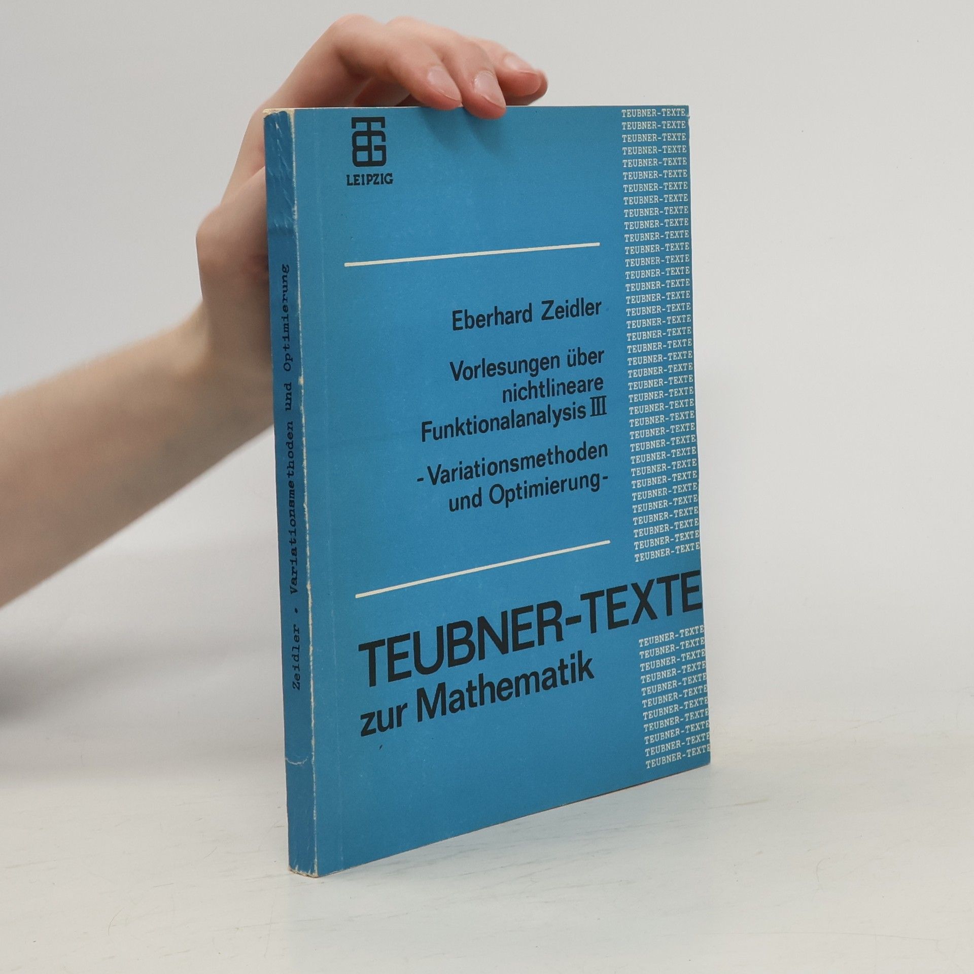 Eberhard Zeidler Teubner-Texte zur Mathematik