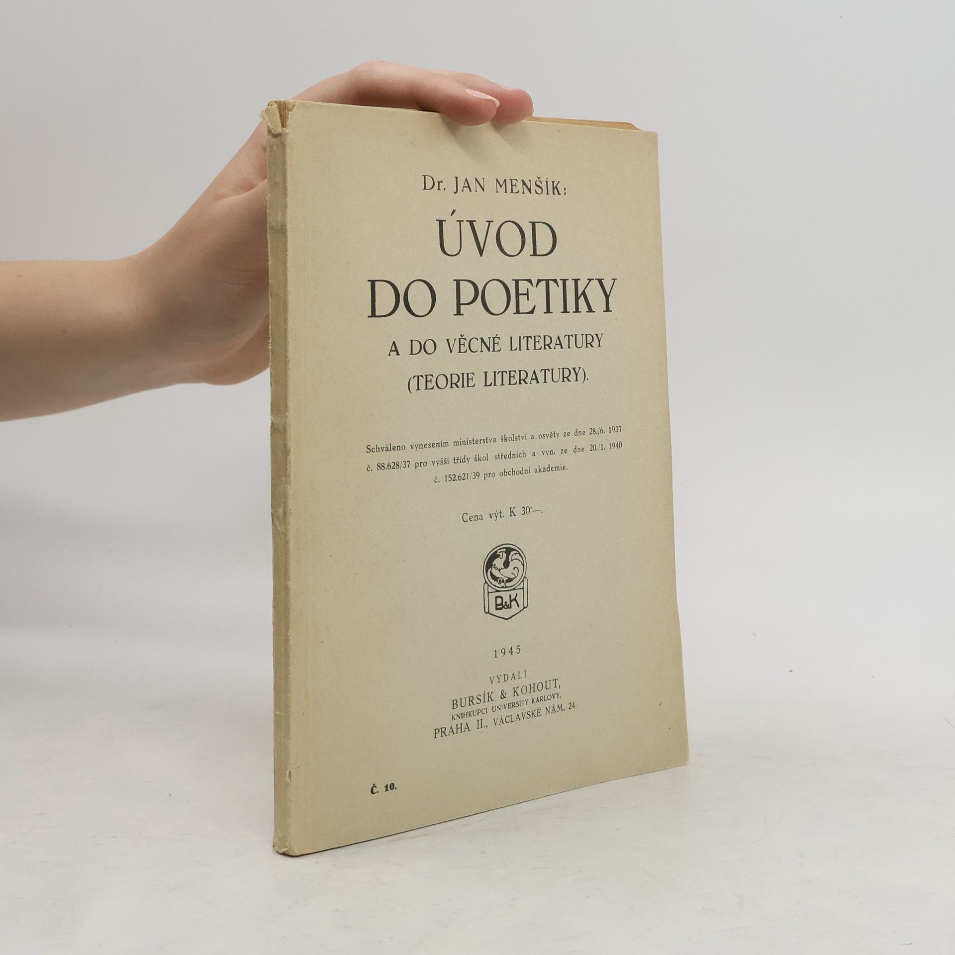 Jan Menšík Úvod do poetiky a do věcné literatury