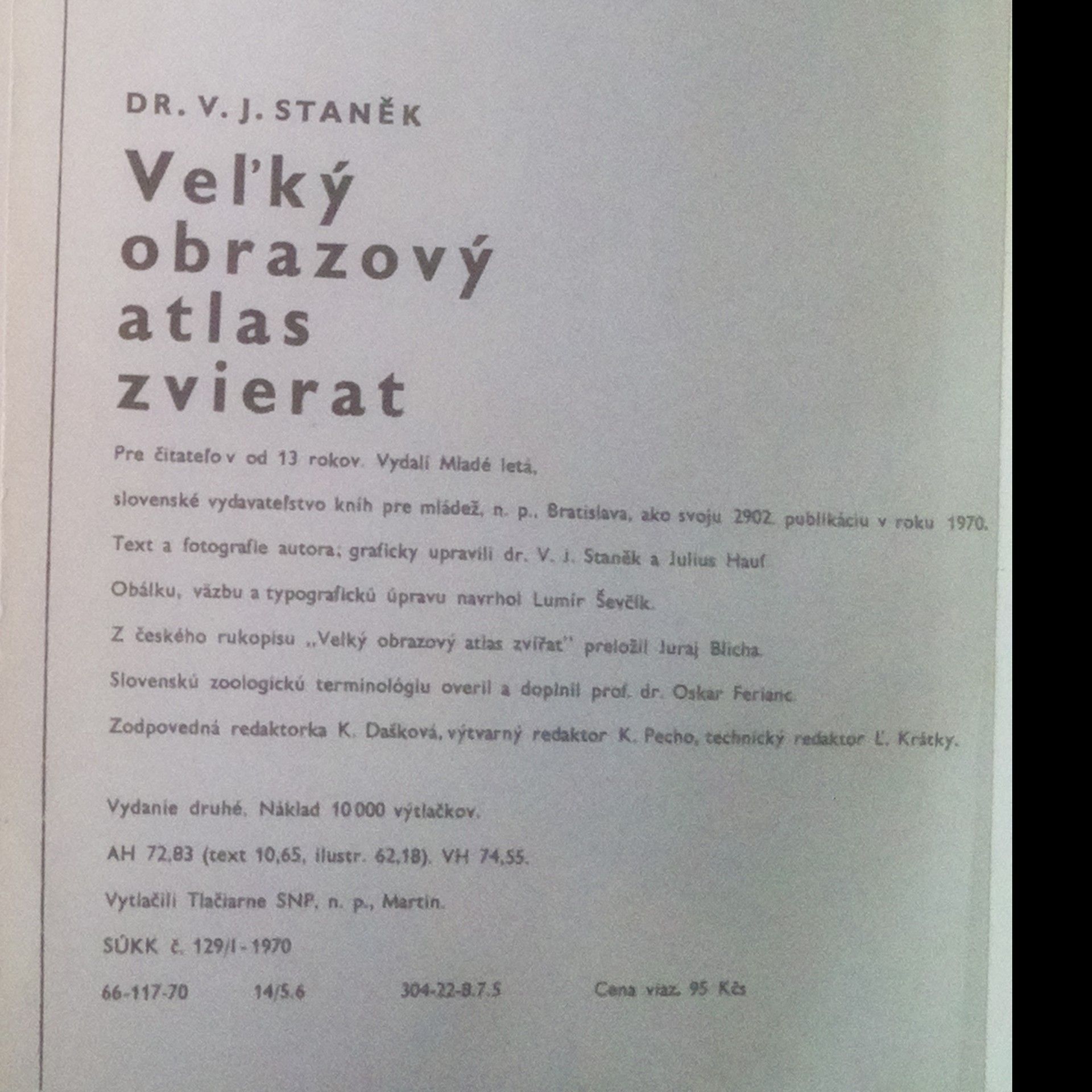 Václav Jan Staněk Veľký obrazový atlas zvierat