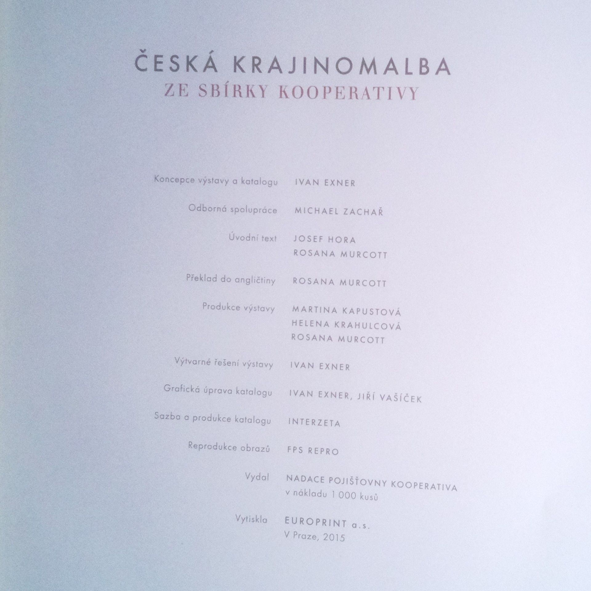 Josef Hora Česká krajinomalba ze sbírky Kooperativy : katalog výstavy Česká krajinomalba
