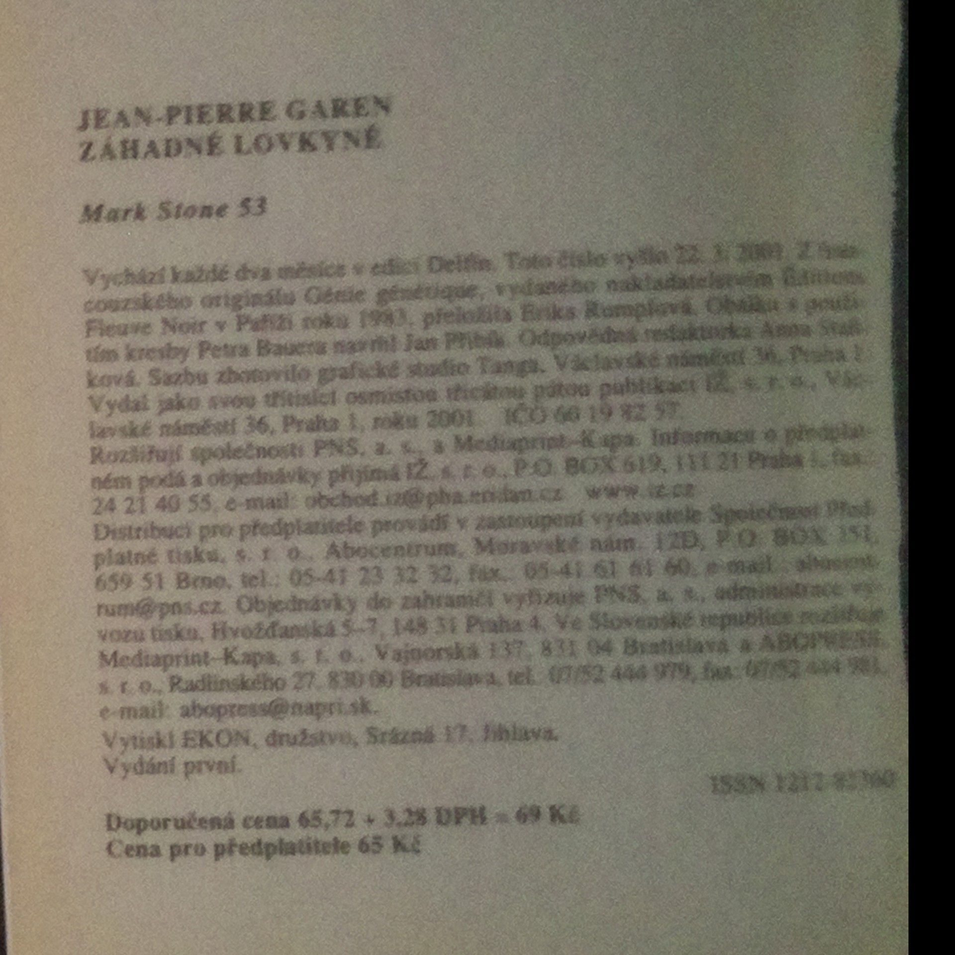 Jean Pierre Garen Mark Stone 53. Záhadné lovkyně