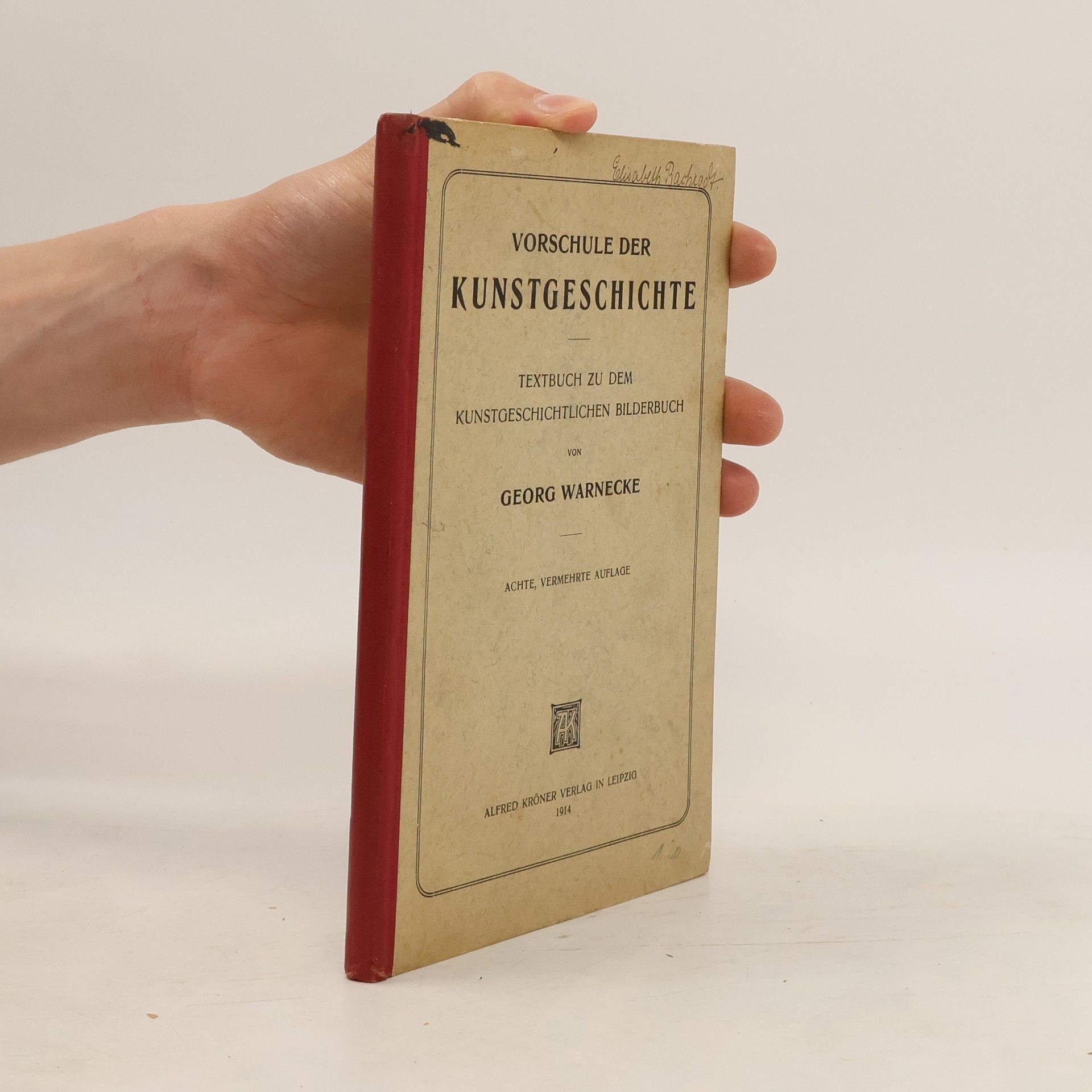 Georg Warnecke Vorschule der Kunstgeschichte