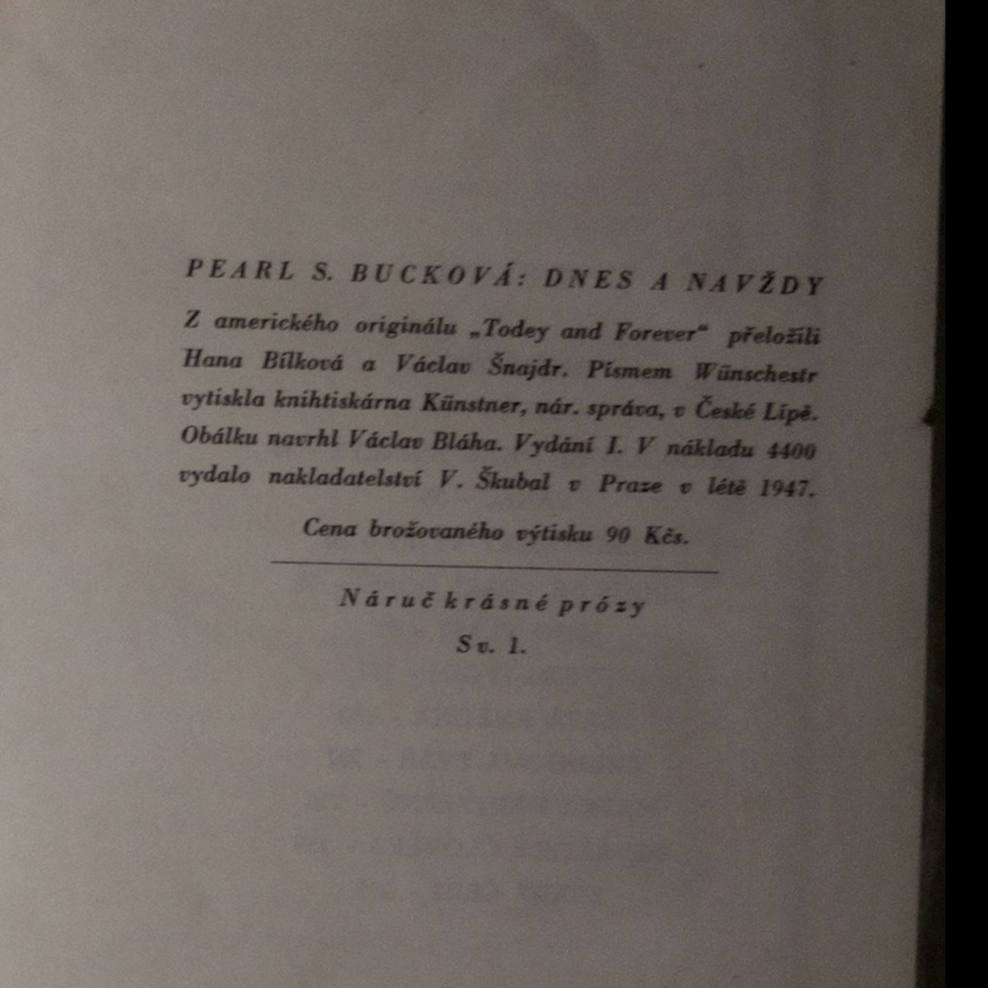 Pearl S. Buck Dnes a navždy