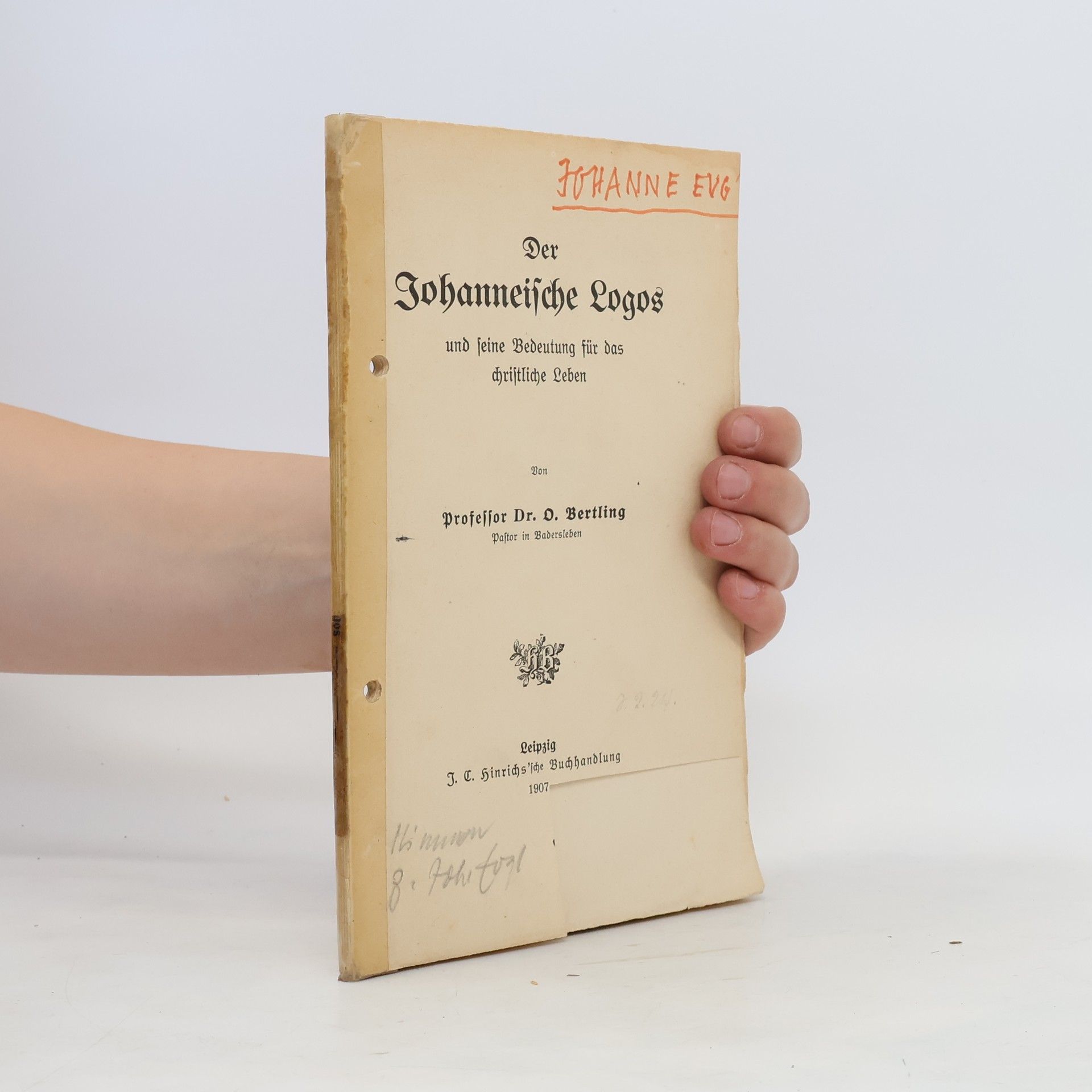 Oskar Bertling Der Johanneische Logos